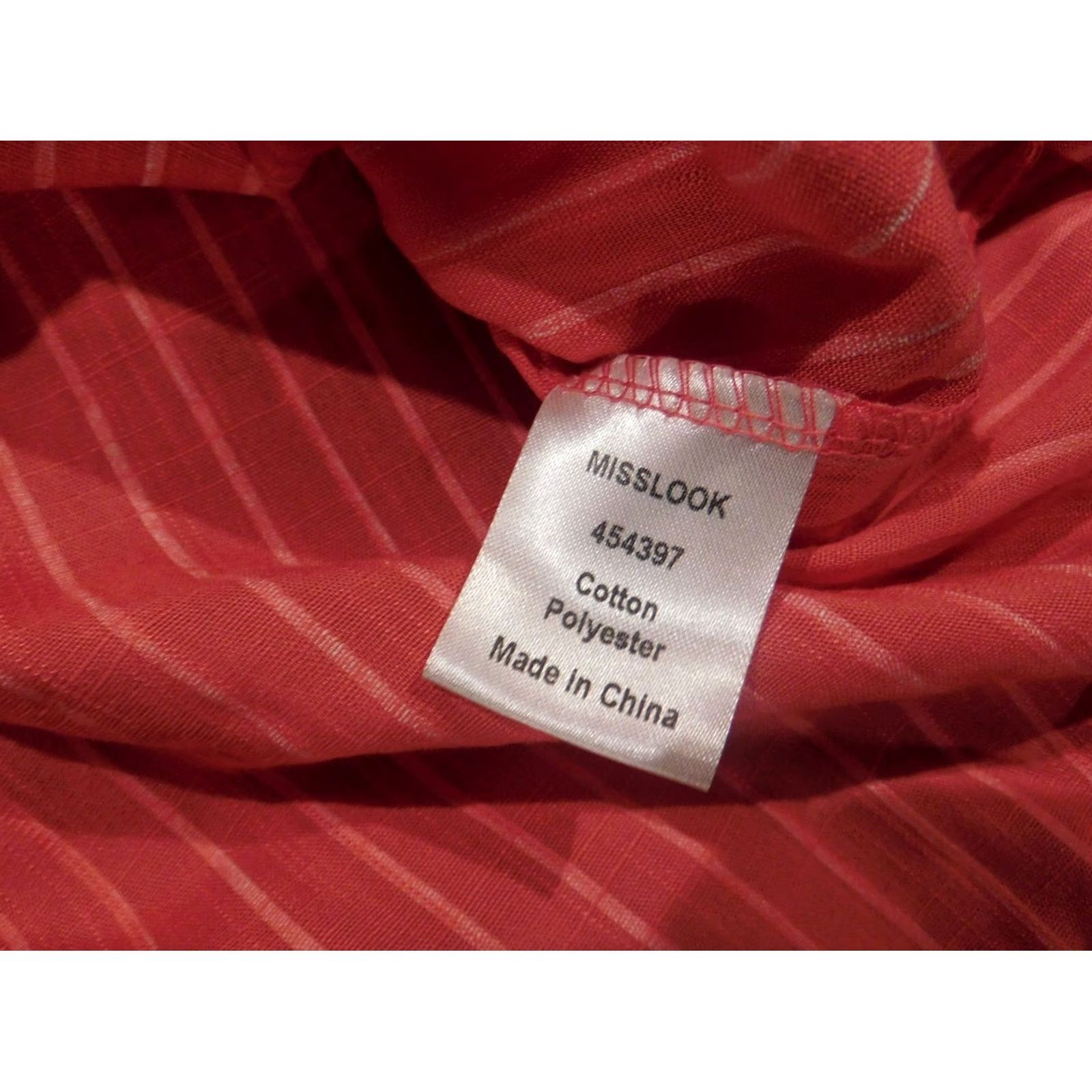 Vintage Misslook Womens Blouse Regular Red Striped Knit Cotton Crew Neck Long Sleeve Pullover Buttons Casual Classic 90s Style M Size M / US 6-8 / IT 42-44 - 6 Thumbnail
