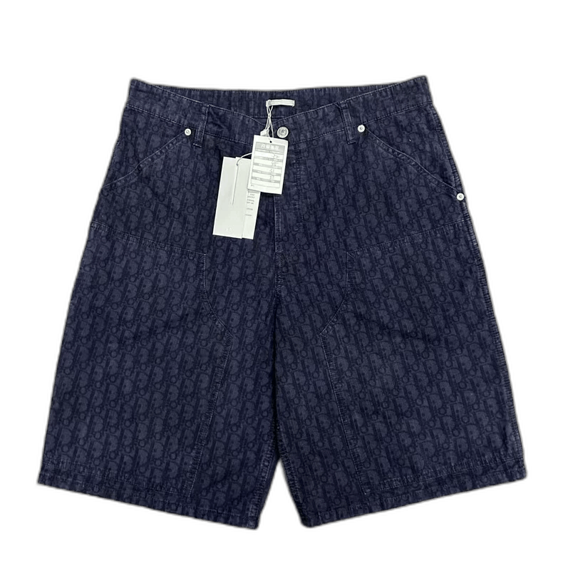 Dior DIOR Full Print Logo Dark Blue Shorts Size US 32 / EU 48 - 1 Thumbnail