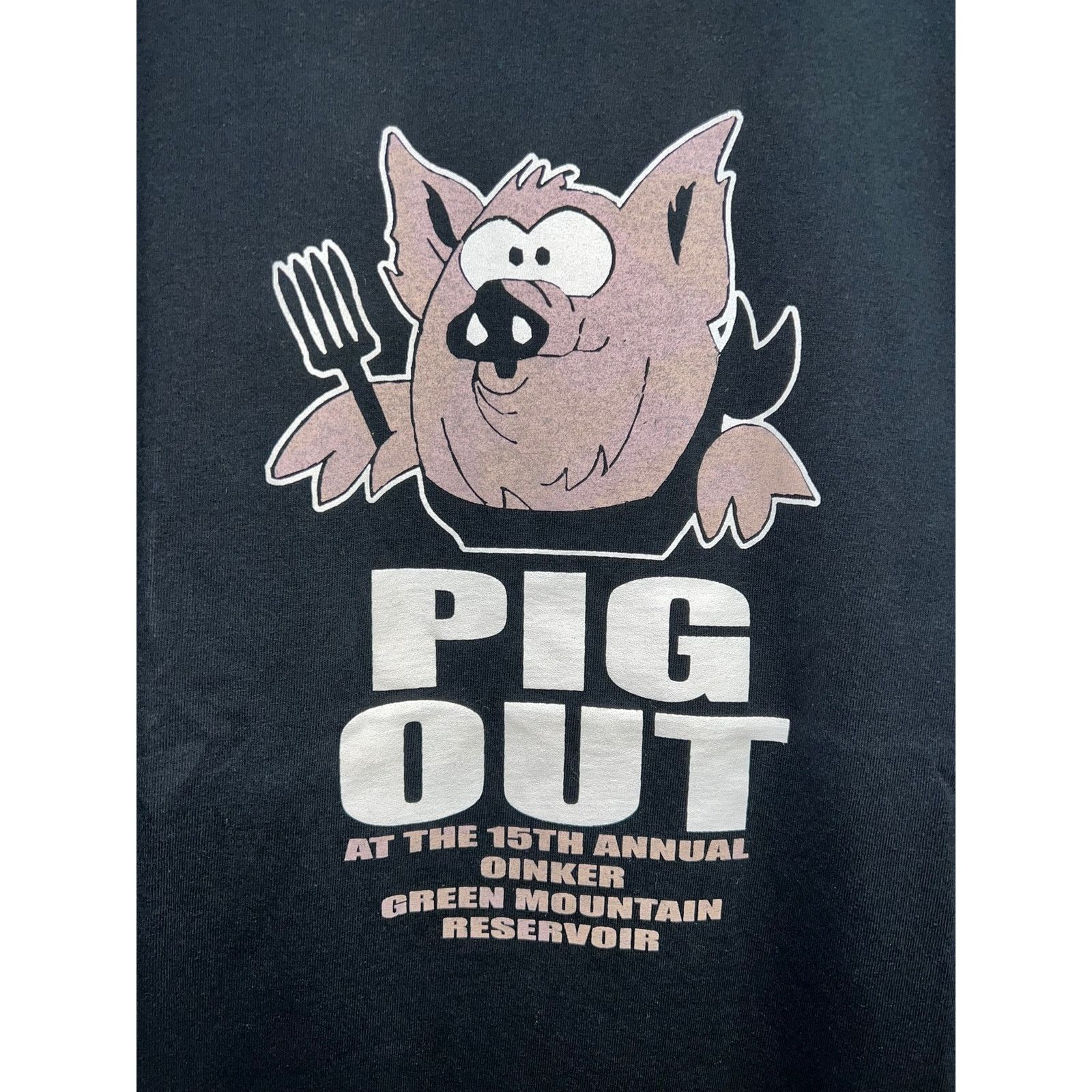 Gildan Vintage Pig Out Shirt Party Green Mountain Black Tee X-Large Size US XL / EU 56 / 4 - 2 Thumbnail