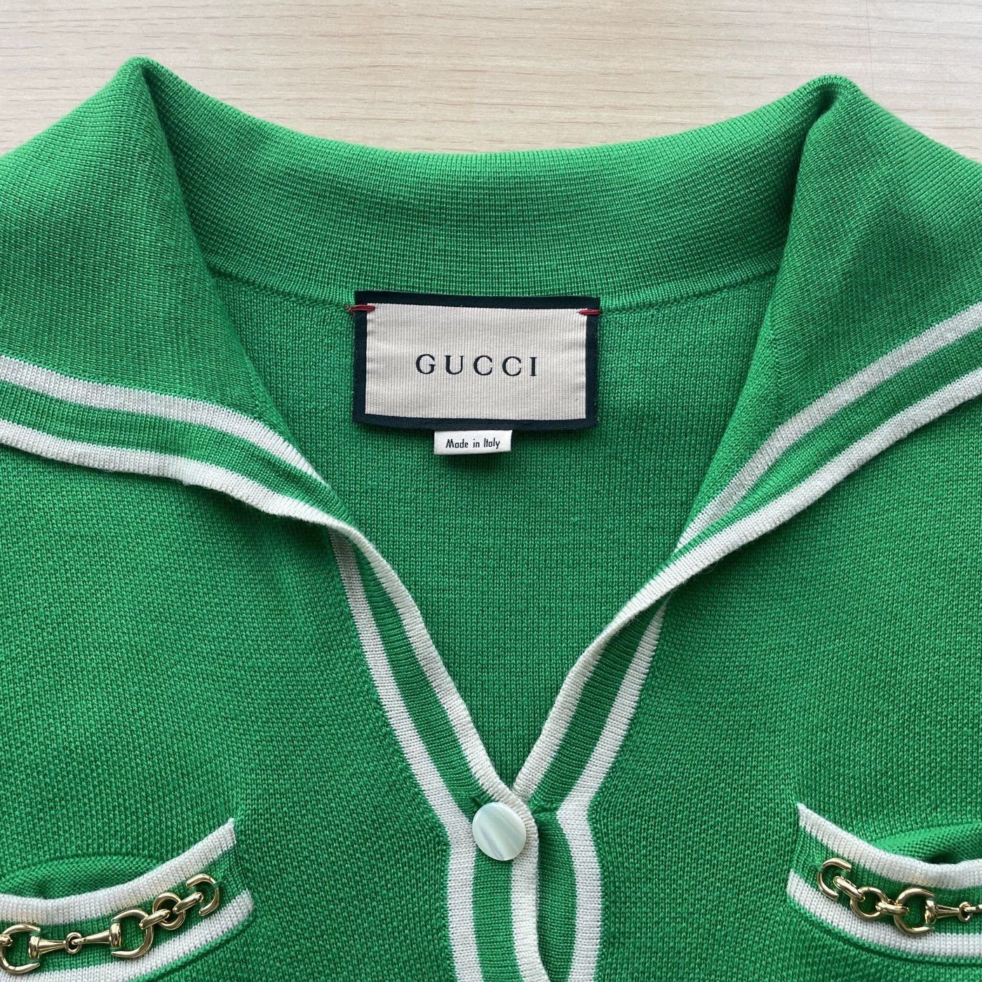 Gucci GUCCI SS21 99 New Women's Green Wool Polo Shirt L Size L / US 10 / IT 46 - 4 Thumbnail