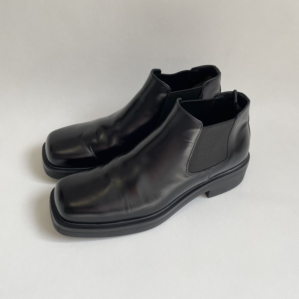 Prada Black Leather ‘Square Toe Boots’ Size US 10.5 / EU 43-44 - 15 Thumbnail