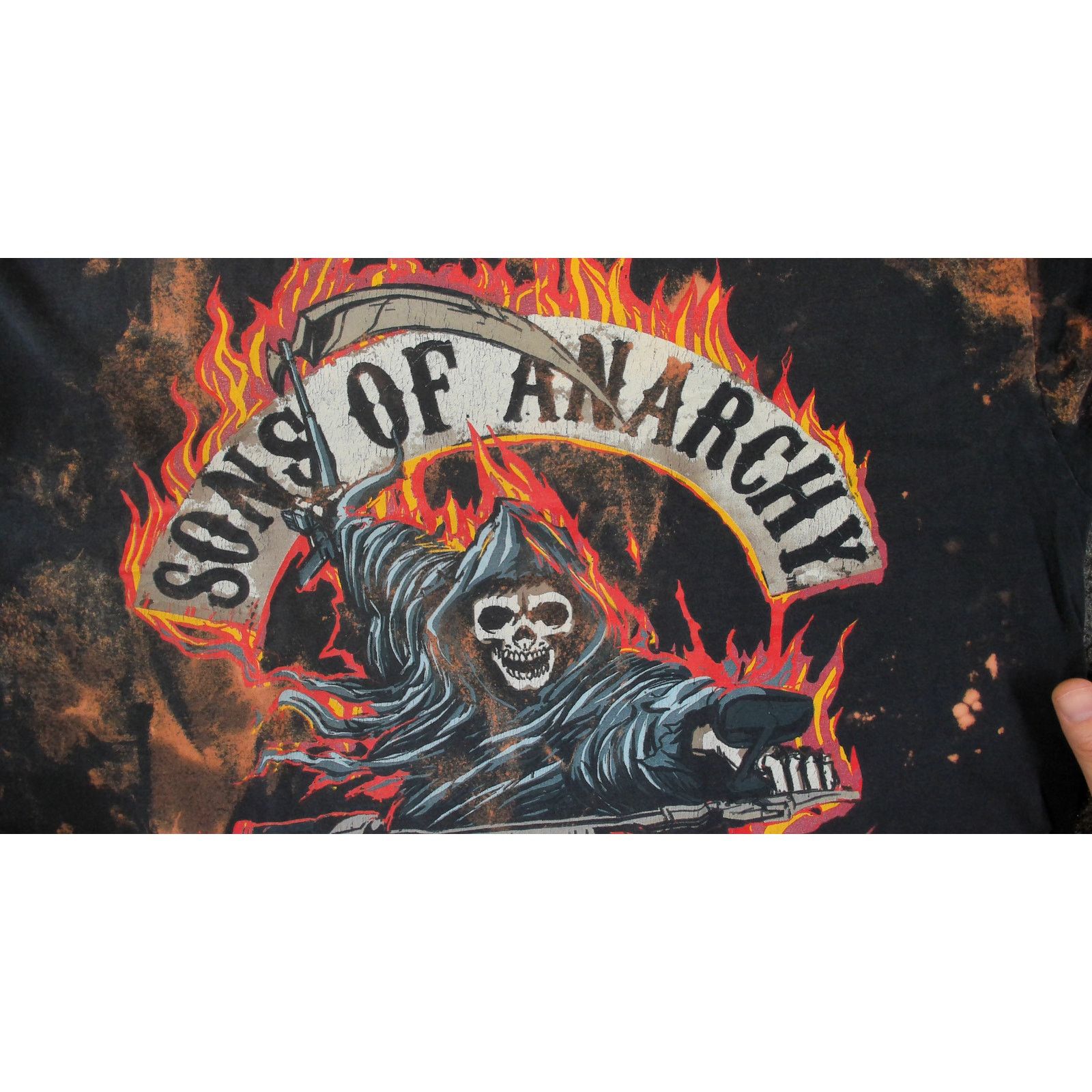 Other Custom 1-of-1 Bleach Wash Sons of Anarchy Grunge Tee Size US L / EU 52-54 / 3 - 8 Thumbnail