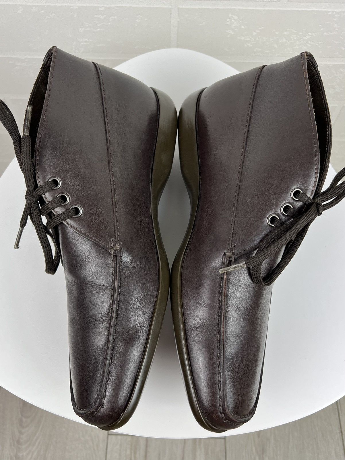 Prada PRADA Boots Leather Shoes Rubber Sole Red Tab Brown Men's Size US 9 / EU 42 - 10 Thumbnail