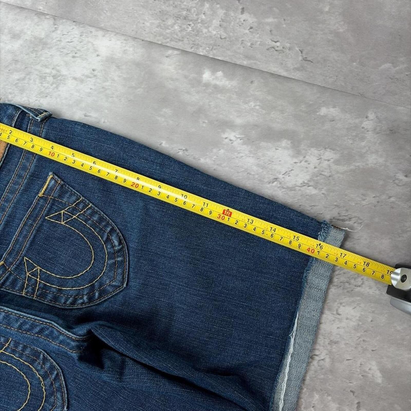 True Religion Y2K Blue True Religion Grunge Gothic Kate Midi Denim Shorts Size 30" / US 8 / IT 44 - 7 Thumbnail