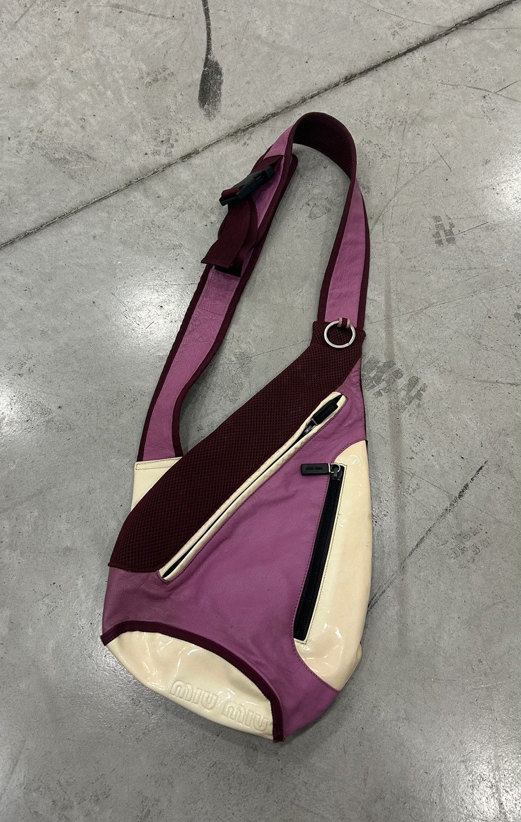Miu Miu Miu Miu 1999 / Backpack / Teardrop / Sling Bag Pink & White Size ONE SIZE - 2 Thumbnail
