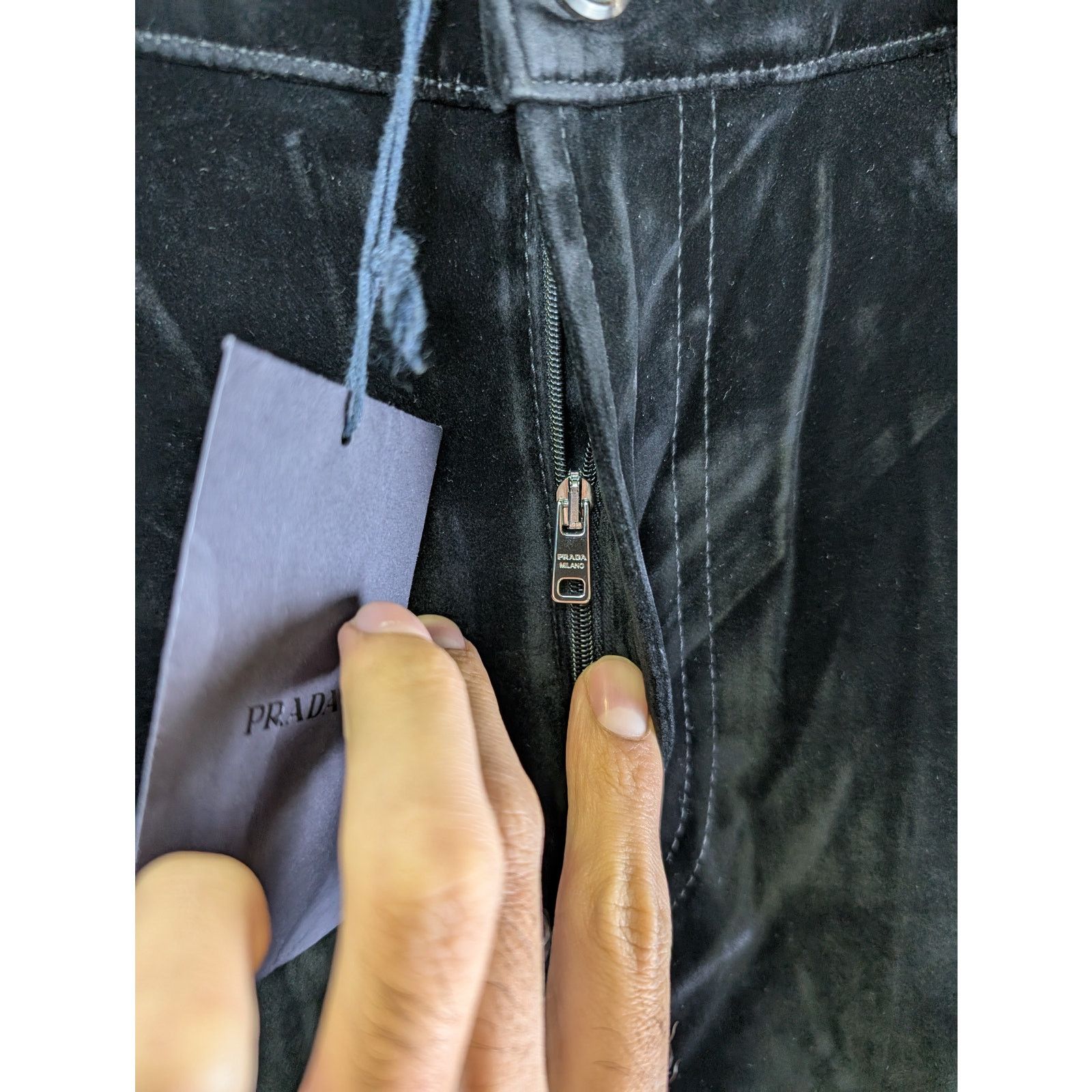 Prada o1rshd1 Velvet Denim Jean Pants in Nero Size US 32 / EU 48 - 7 Thumbnail