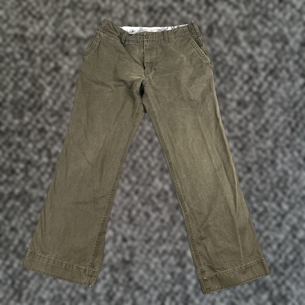 Old Navy VINTAGE Old Navy Womens Pants Wide Leg High Rise Size 33 Green Cotton Casual 90s Y2K Grunge Festival Hip Hop Size 24" / US 00 / IT 34 - 1 Thumbnail