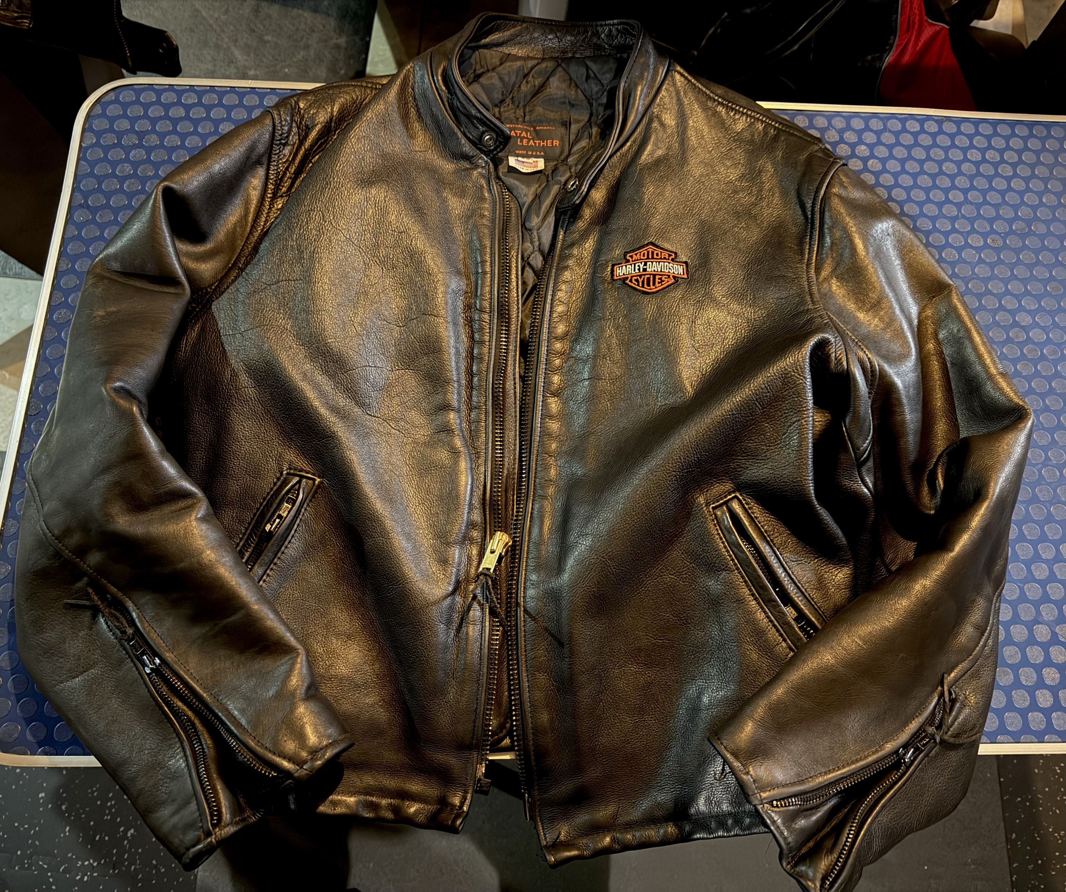 Other Vintage Natal Leather Harley Cafe Racer SZ 48 Excellent!! Size US XXL / EU 58 / 5 - 3 Thumbnail