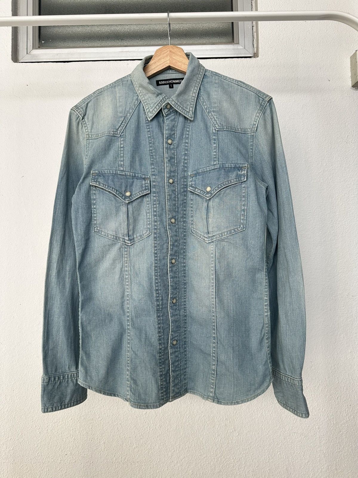 5351 POUR LES HOMMES Early 00’s 5351 stonewash denim shirt hediboy Size US M / EU 48-50 / 2 - 10 Thumbnail