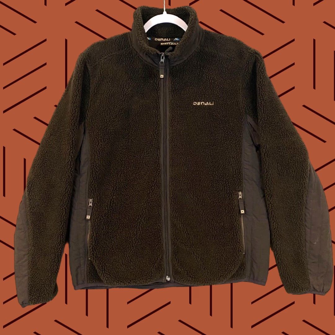 Vintage Denali Jacket Womens XL Brown Full Zip Sherpa Outerwear Hiking Trail Pockets L/S Size XL / US 12-14 / IT 48-50 - 1 Thumbnail