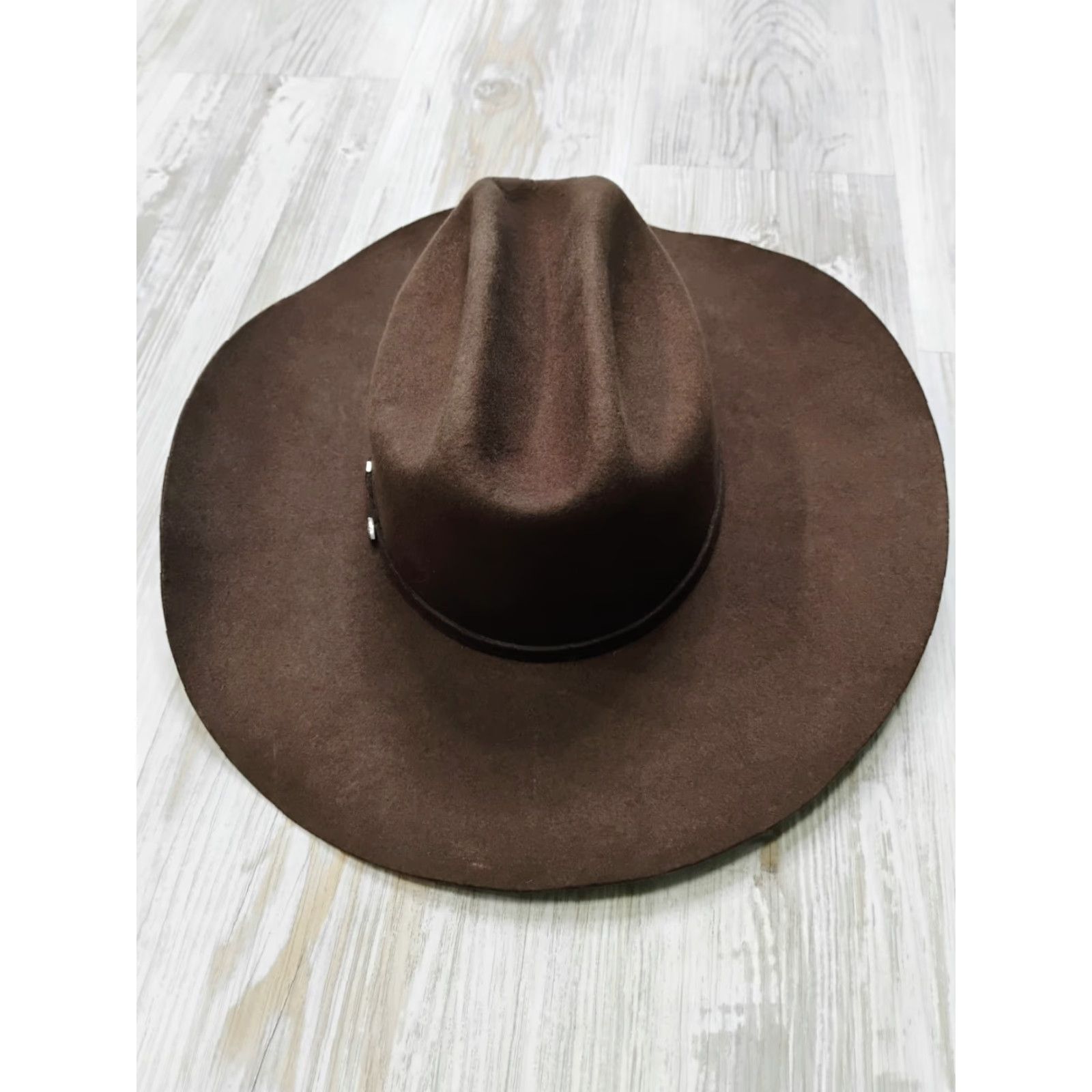 Ariat Women’s Wool Neutral Brown Western Buckle Hat Sz M (7 1/2) Ariat 2X Chocolate Precreased Wool Hat 4 1/4in Brim main image 3