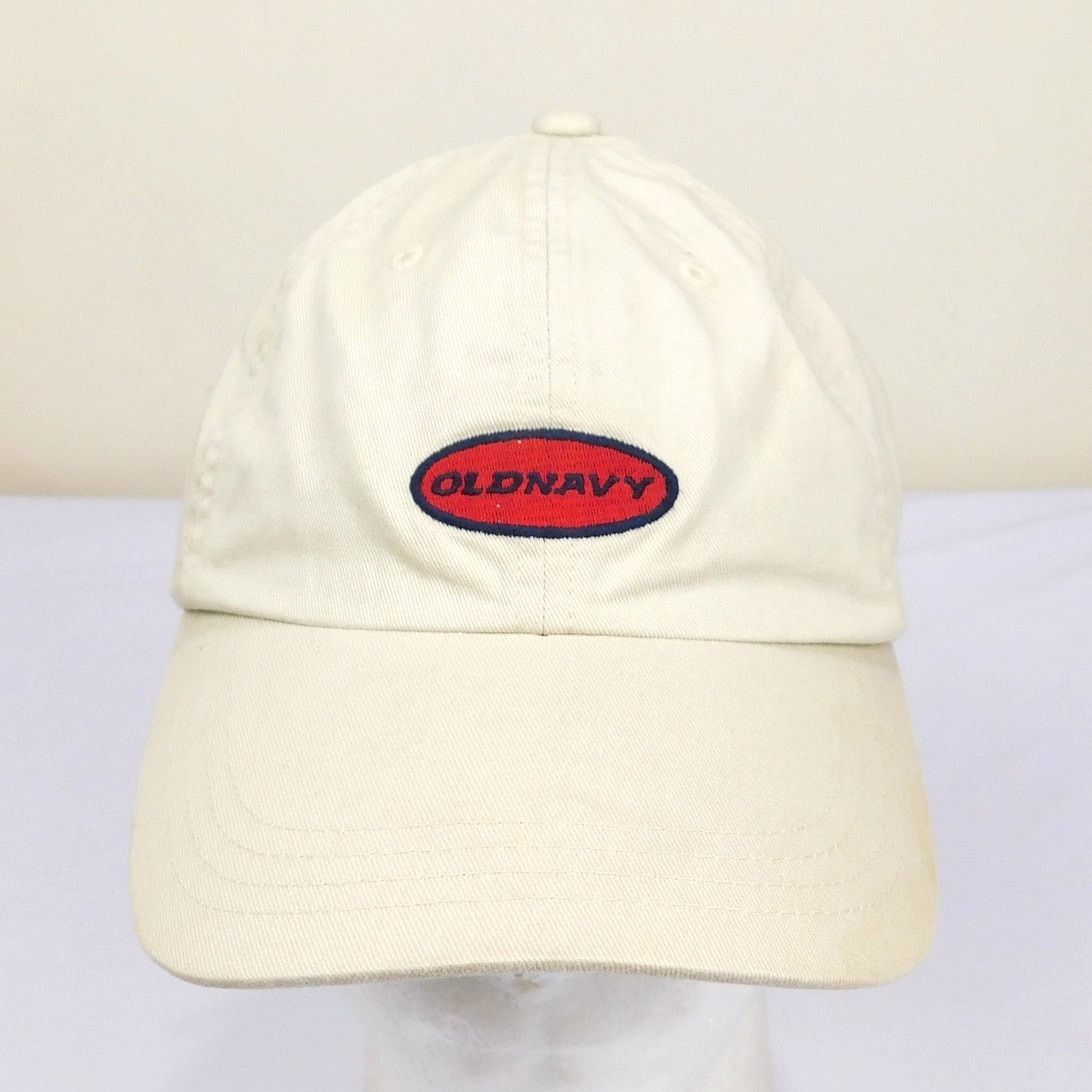 Old Navy Y2K Old Navy Dad Hat Cream Red Blue Oval Logo Strapback Cap Size ONE SIZE - 1 Thumbnail