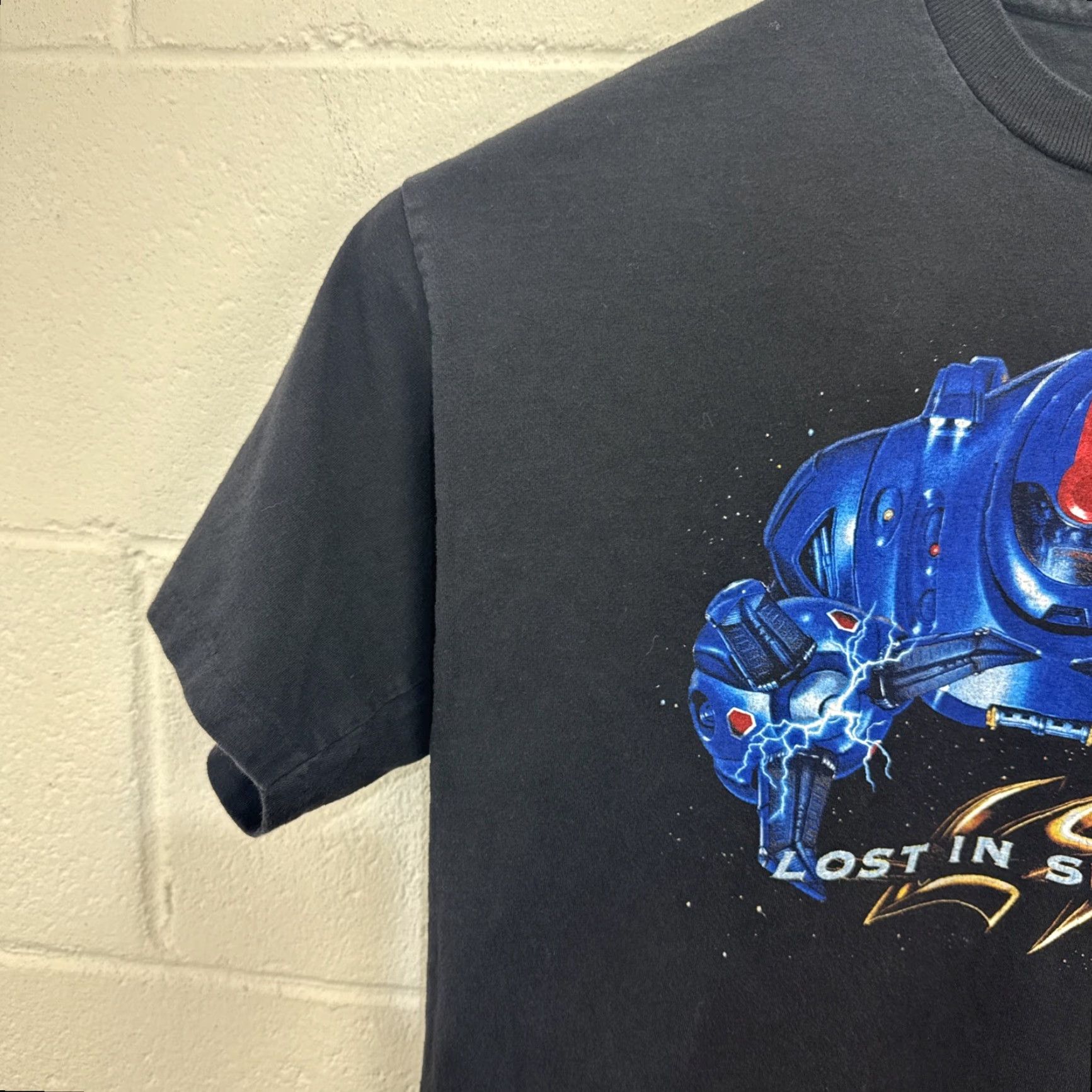 Vintage VINTAGE Lost In Space T-Shirt Men Large 90s Sci-Fi Robot Movie Tee Black Cotton Short Sleeve Size US L / EU 52-54 / 3 - 5 Thumbnail