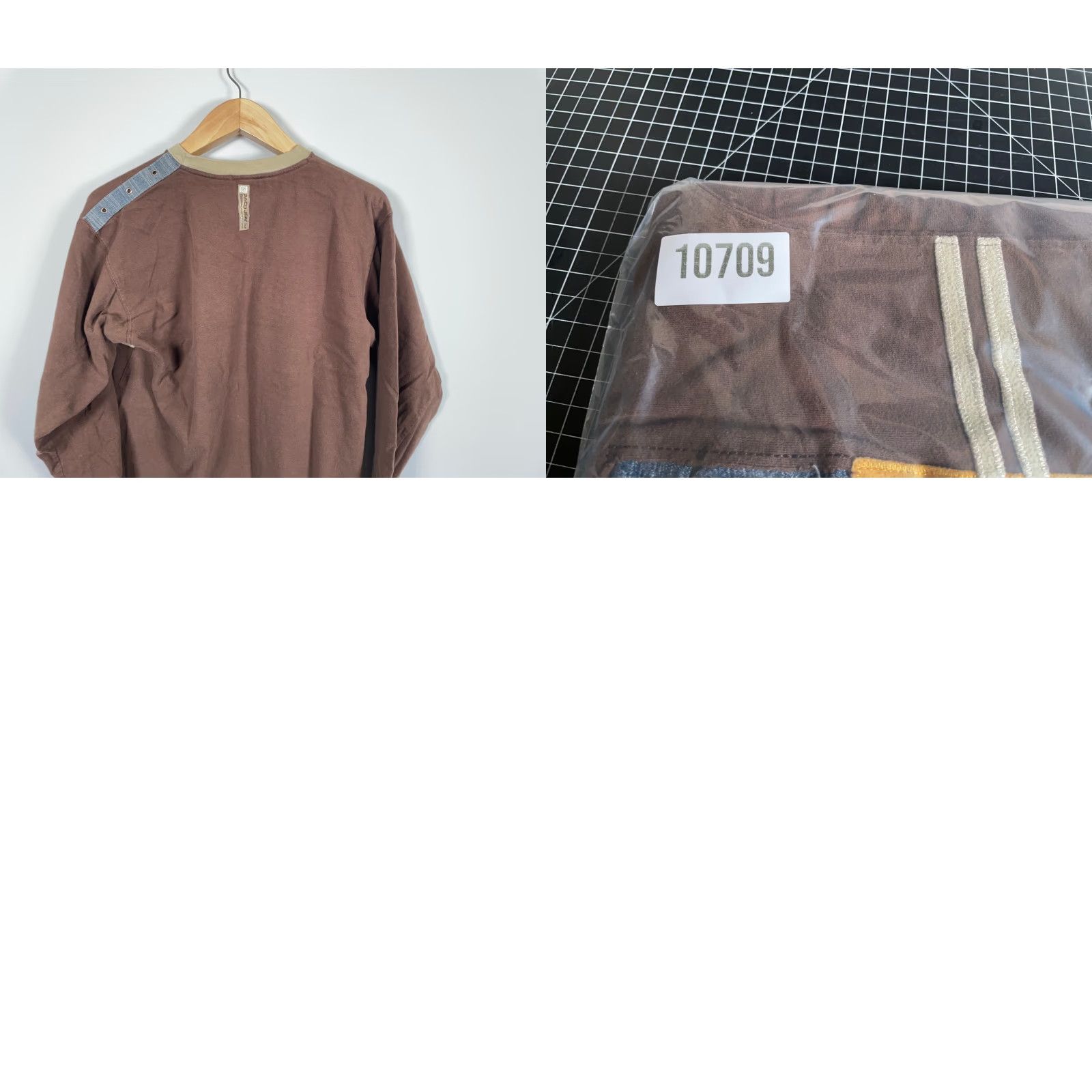 Vintage VINTAGE Paco Jeans T-Shirt 3/4 Sleeve Men Large Brown Embroidered 90s Hipster Retro Cotton Shirt Size US L / EU 52-54 / 3 - 9 Thumbnail