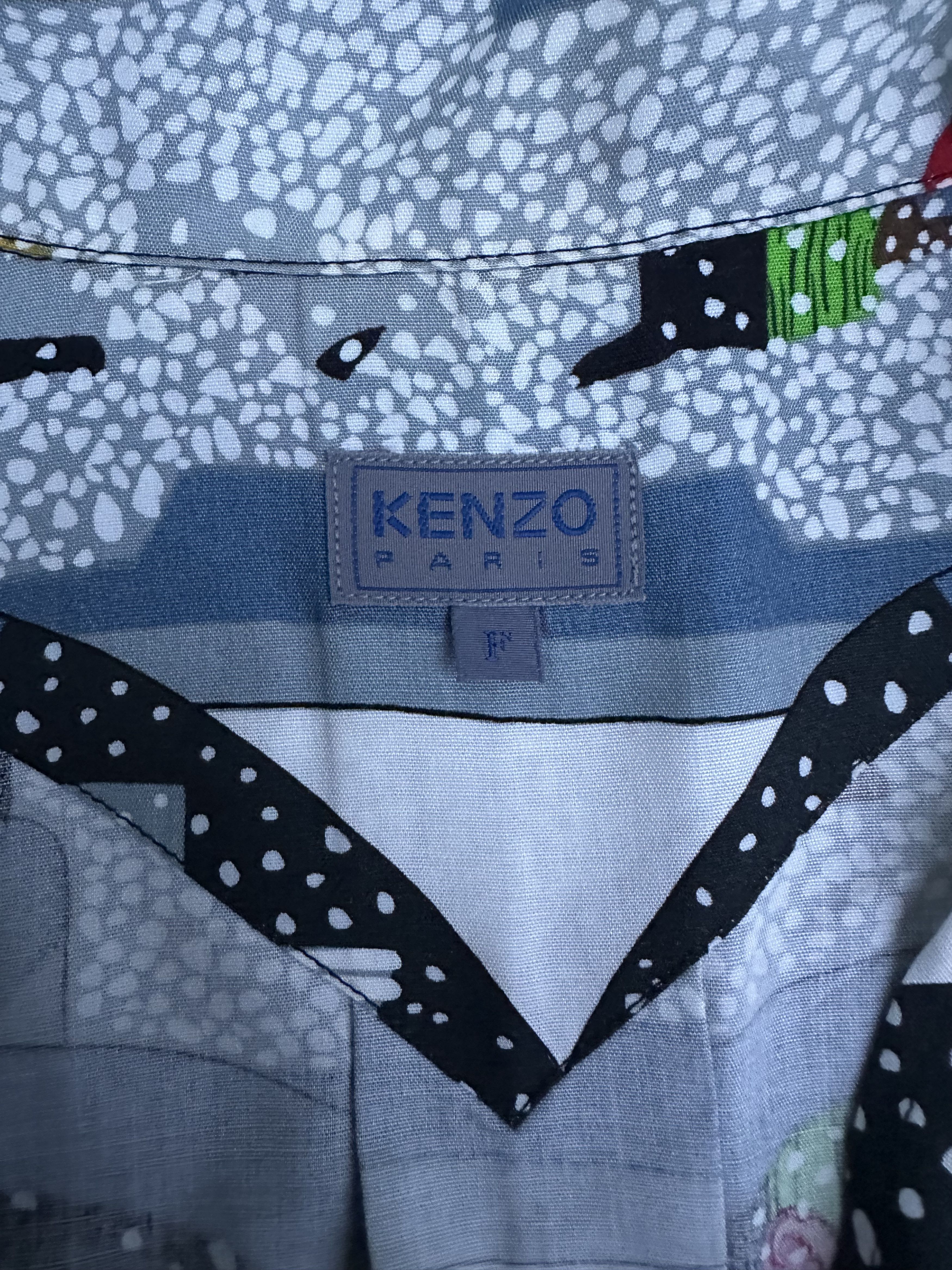 Kenzo × Vintage 90's Kenzo by Kenzo Takada "Impossible Weather" Bat Shirt Size US L / EU 52-54 / 3 - 6 Thumbnail