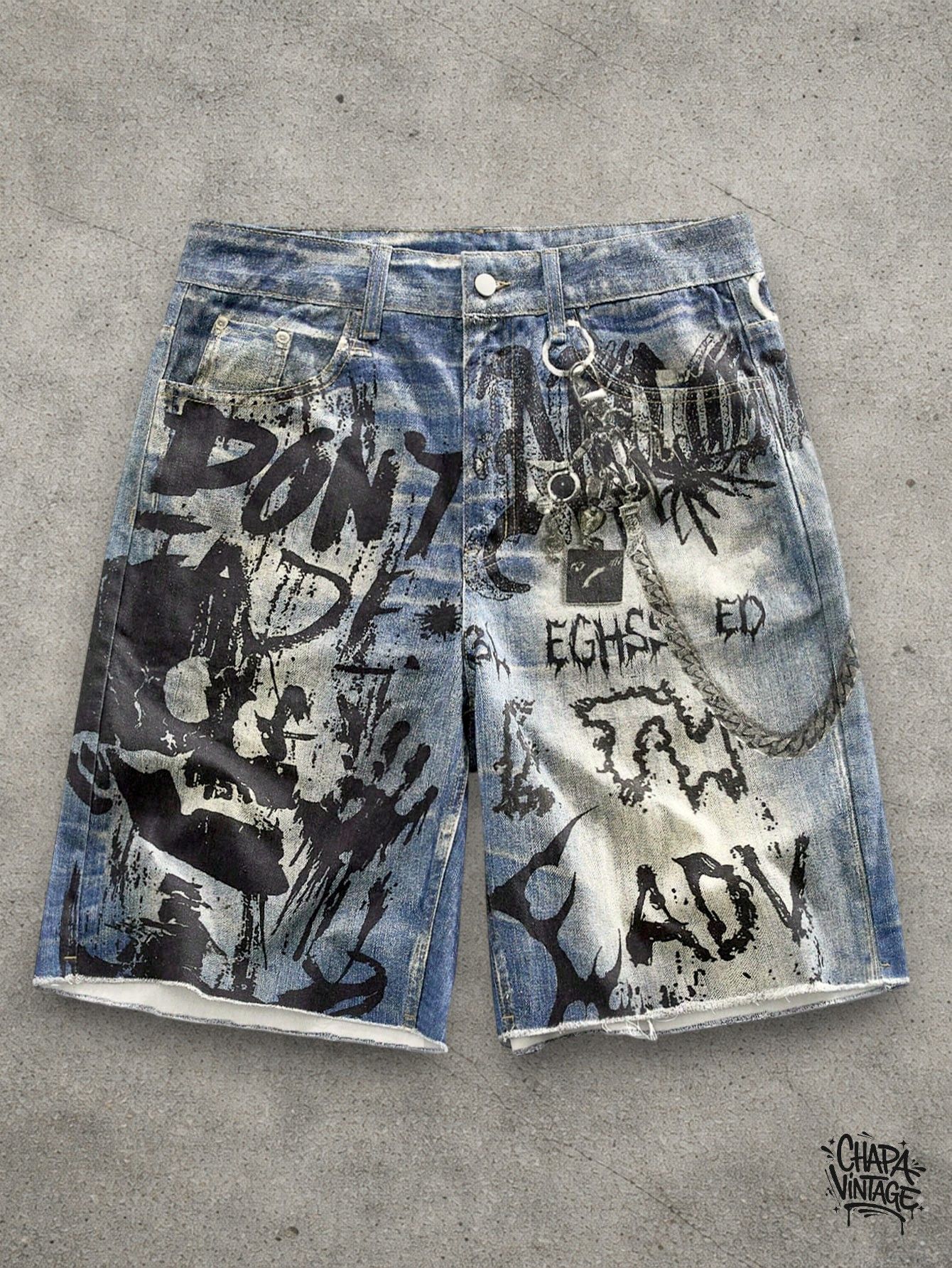 Vintage Graffiti denim shorts Size US 32 / EU 48 - 1 Thumbnail