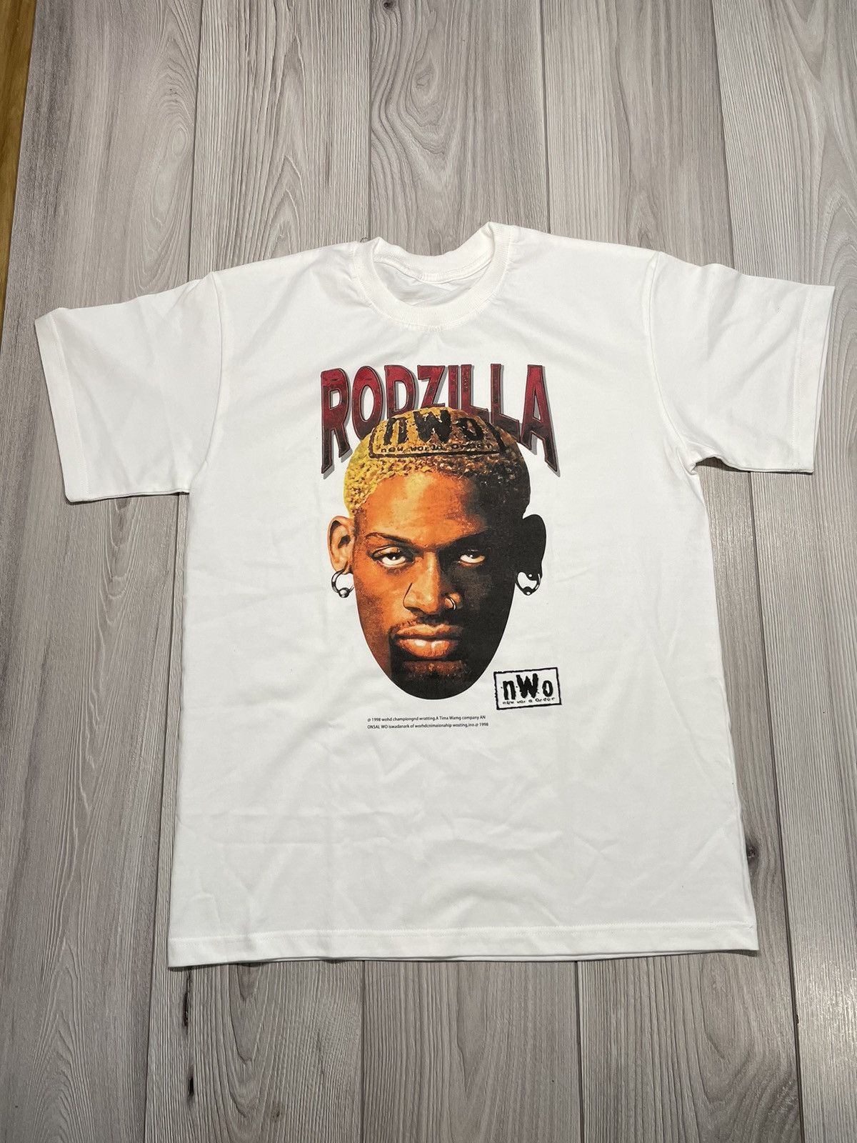 NBA × Rap Tees × Vintage NBA Dennis Rodman rodzilla bootleg 1998 big face Size US M / EU 48-50 / 2 - 1 Thumbnail
