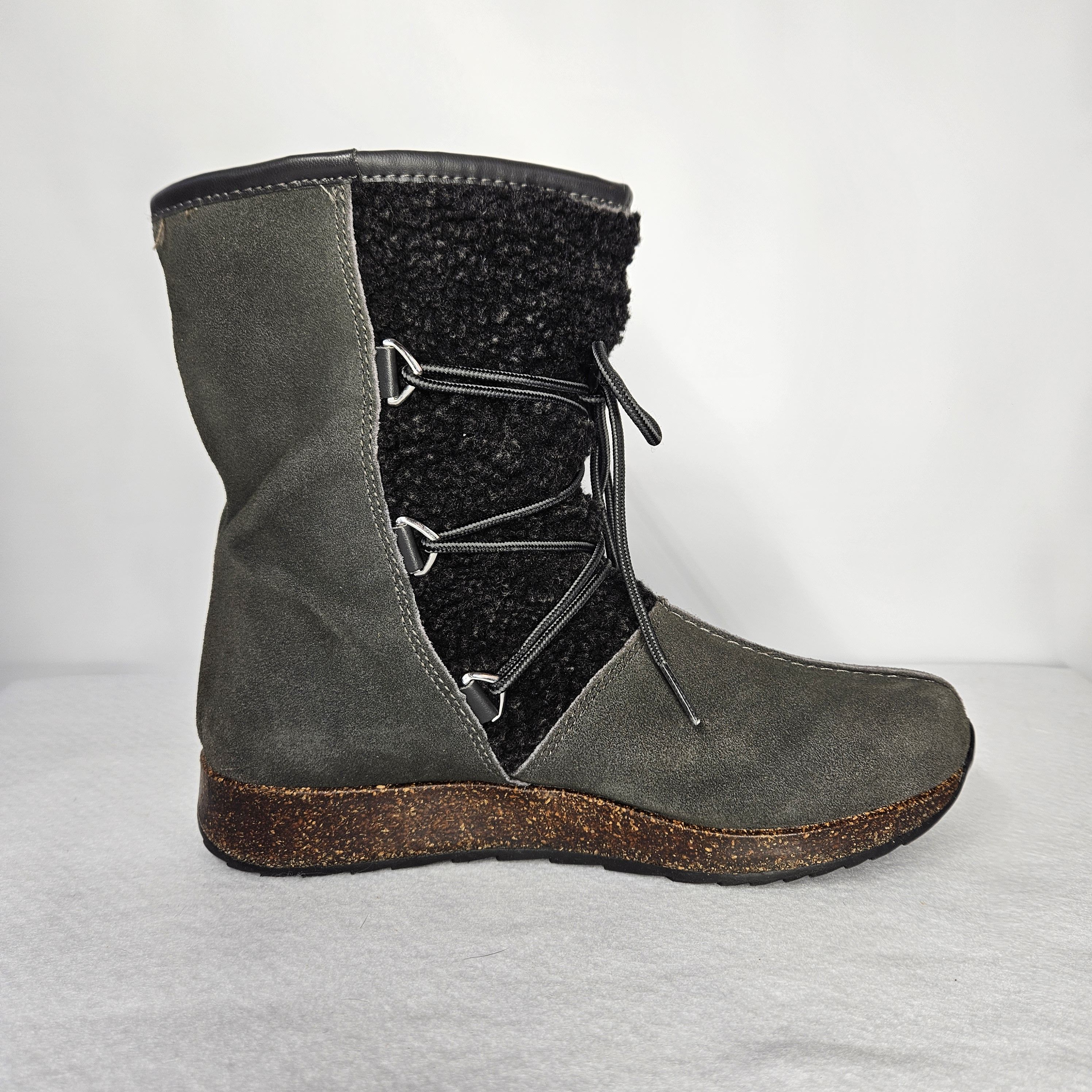 Other Sporto Size 8 Booties Grey Suede Leather Faux Sherpa Lined Size US 8 / IT 38 - 5 Thumbnail