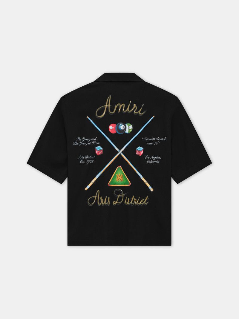 Amiri oc11z0126 Pool Cue Bowling Shirt in Black Size US L / EU 52-54 / 3 - 2 Thumbnail