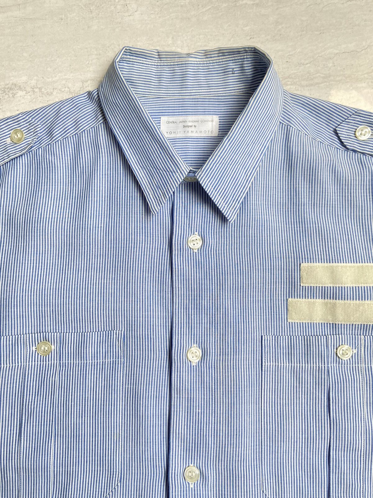 Yohji Yamamoto YOHJI YAMAMOTO Blue Striped Shirt Size US M / EU 48-50 / 2 - 10 Thumbnail
