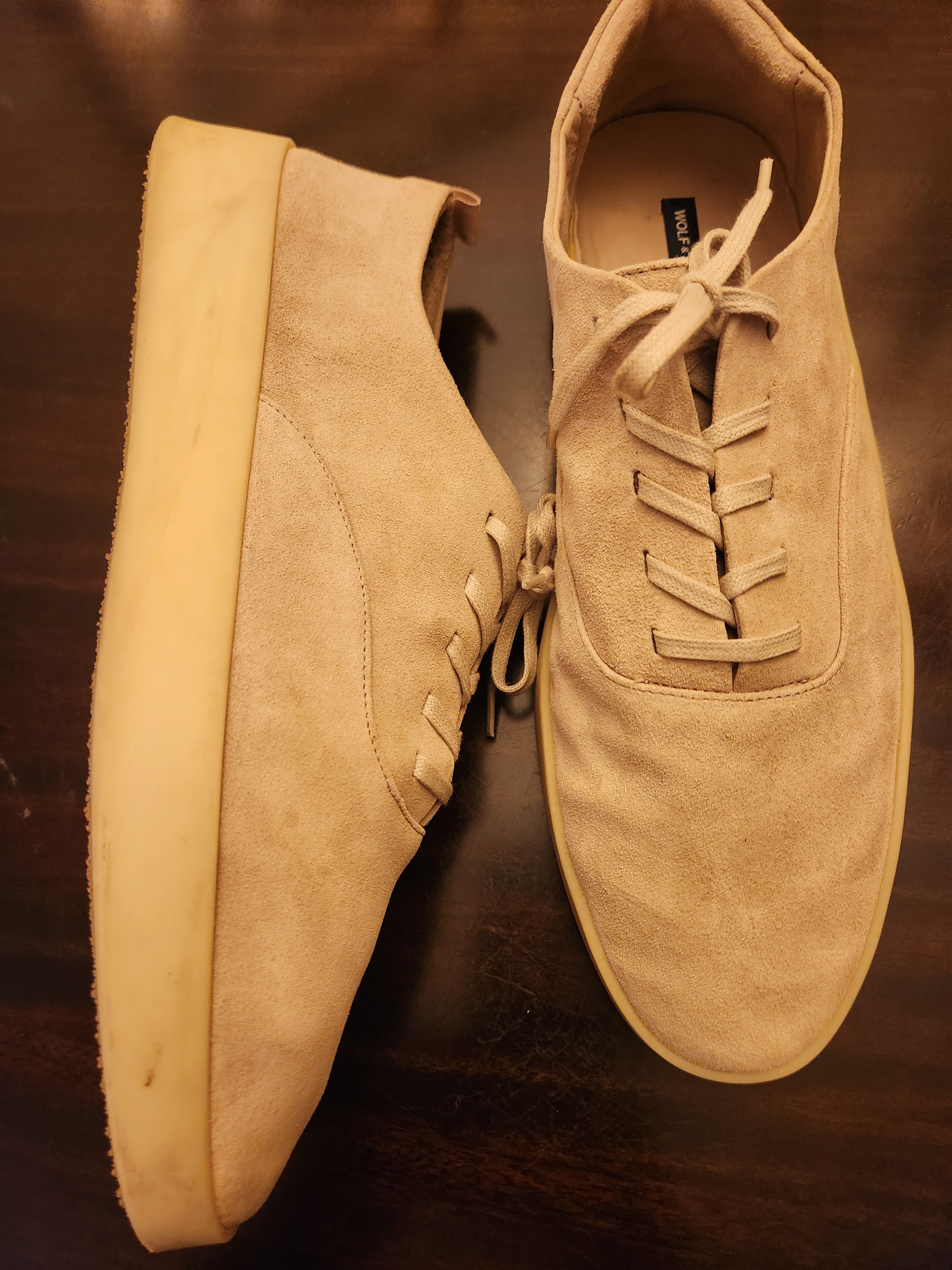 Wolf & Shepherd Men's Beige Lace-up Sneakers Size US 12 / EU 45 - 2 Thumbnail