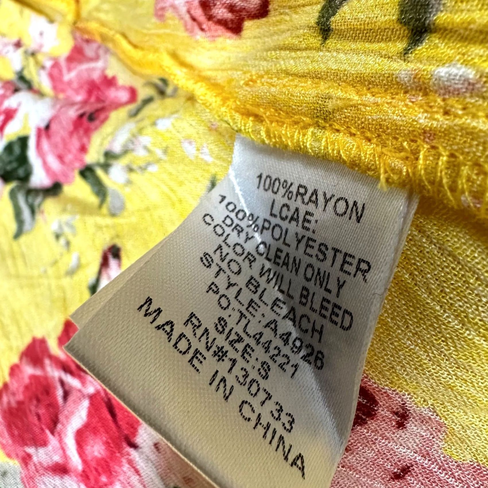 Vintage UMGEE Womens Open Front Lace Trim Kimono Top Size S Yellow Floral Print Blouse Size S / US 4 / IT 40 - 7 Thumbnail
