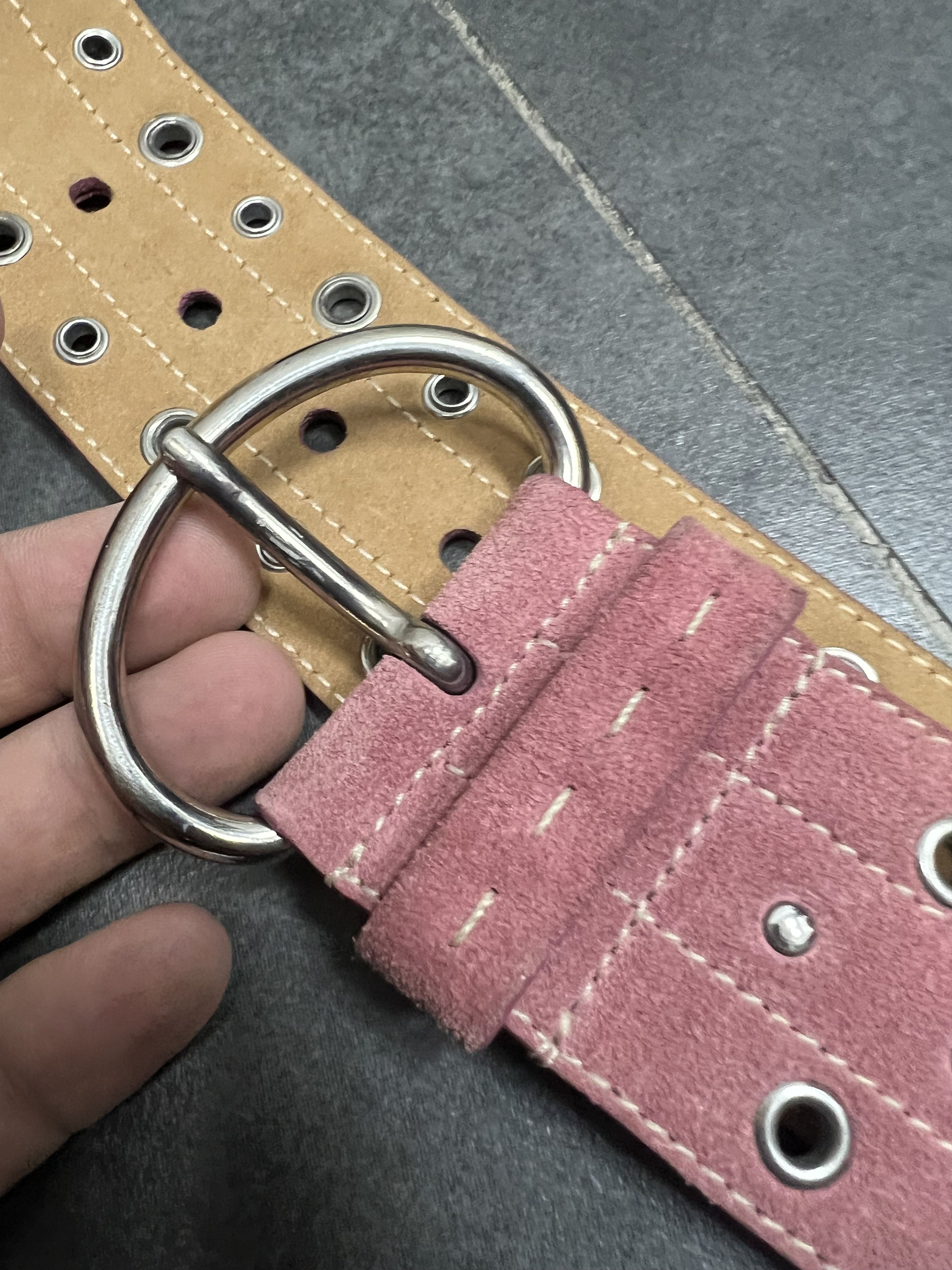 Prada Prada pink suede y2k Leather Belt Size ONE SIZE - 9 Thumbnail