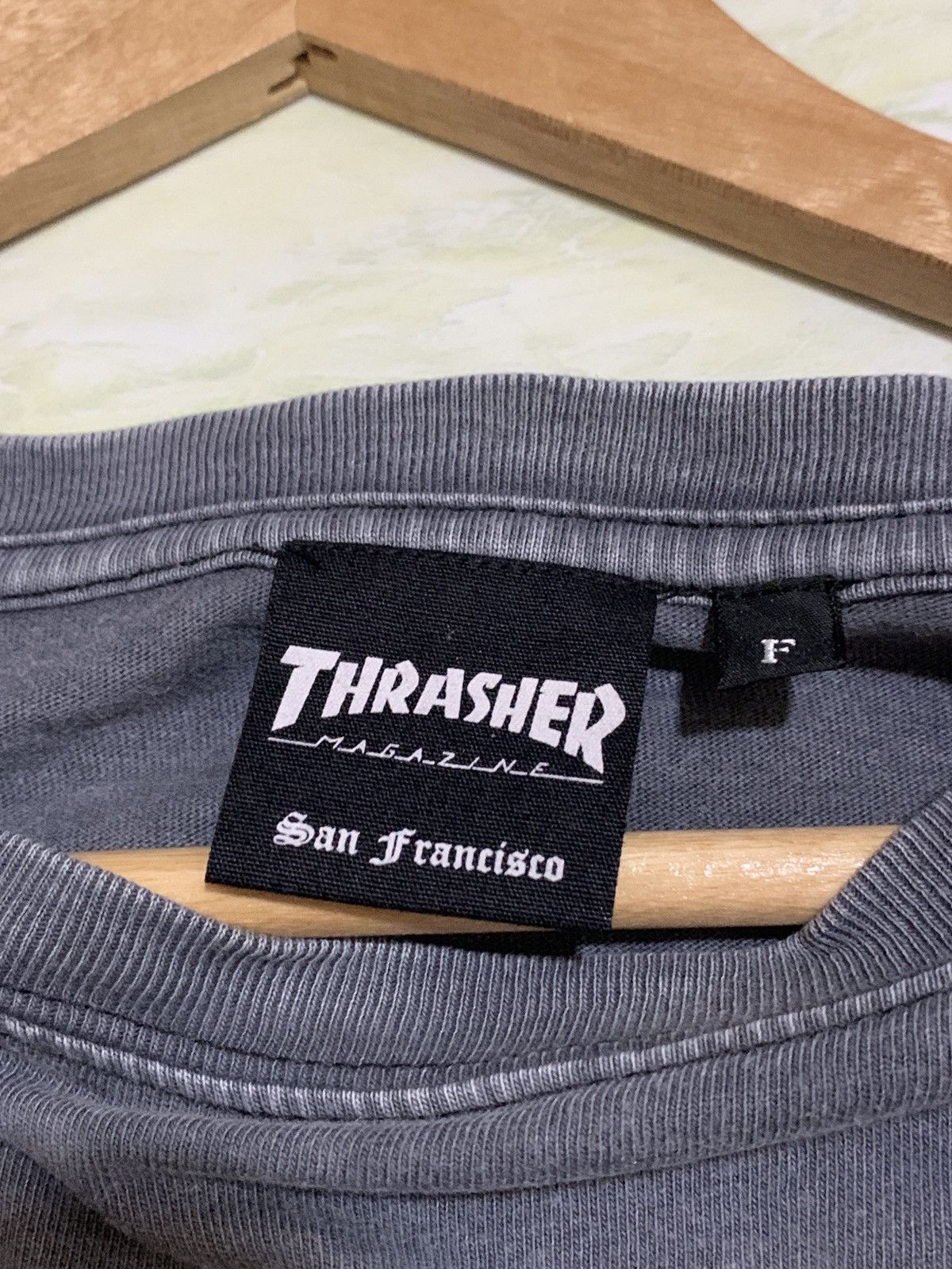 Thrasher Vintage Grey Crop top trasher t shirt big logo Size ONE SIZE - 11 Thumbnail