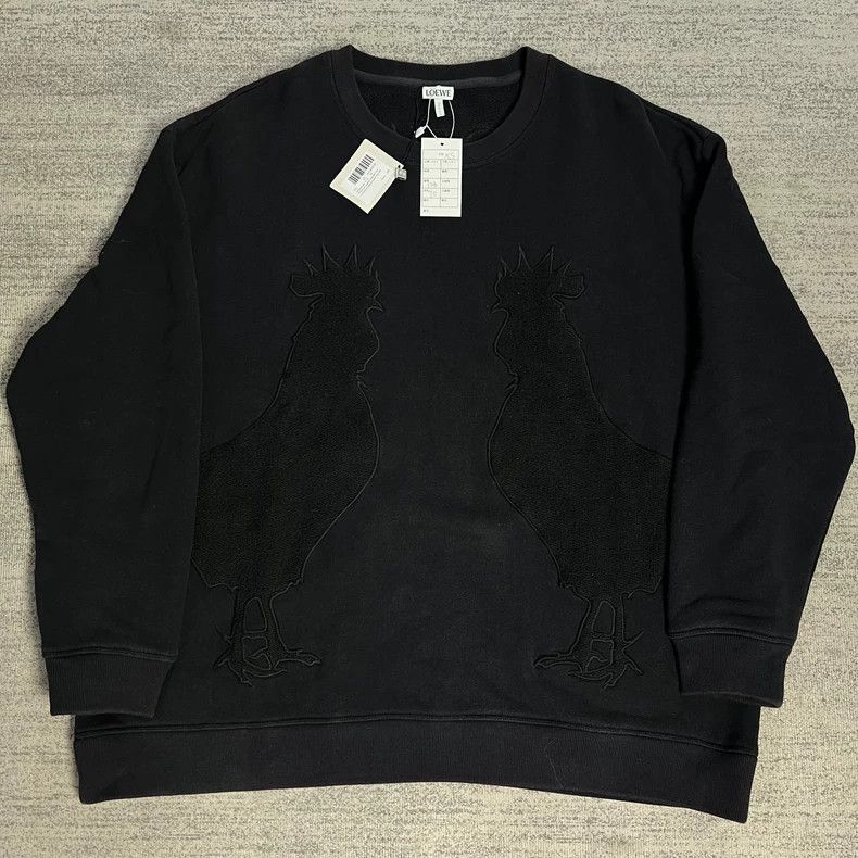 Loewe LOEWE Black embroidered rooster logo hoodie Size XS / US 0-2 / IT 36-38 - 1 Thumbnail