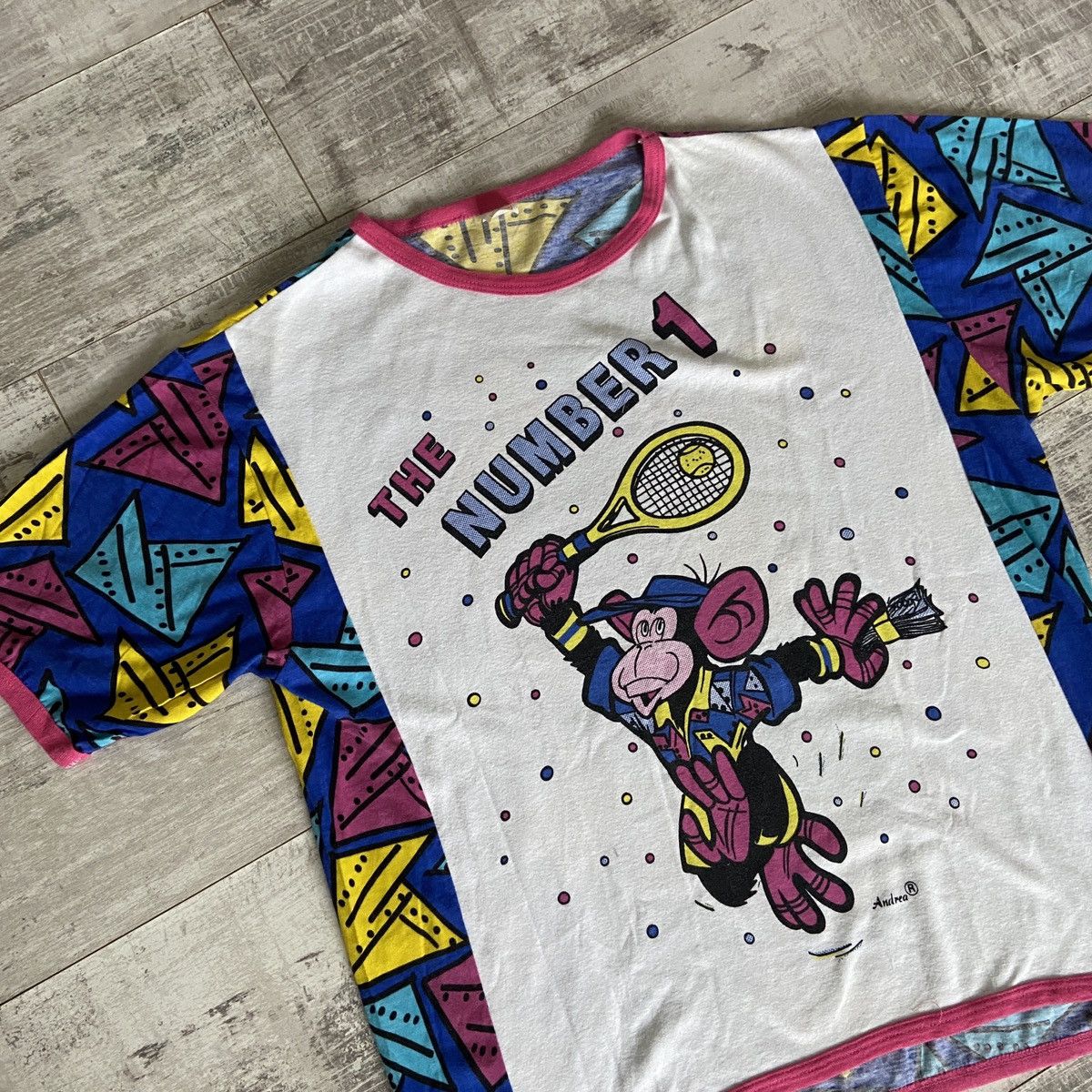 Vintage Vintage 80s The Number One Monkey tennis funny t-shirt Size US L / EU 52-54 / 3 - 4 Thumbnail