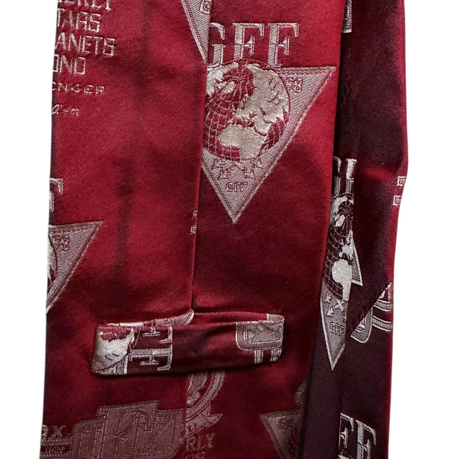 Gianfranco Ferre Vintage 90s Gianfranco Ferre Red GFF Global 100% Silk Tie Size ONE SIZE - 6 Thumbnail