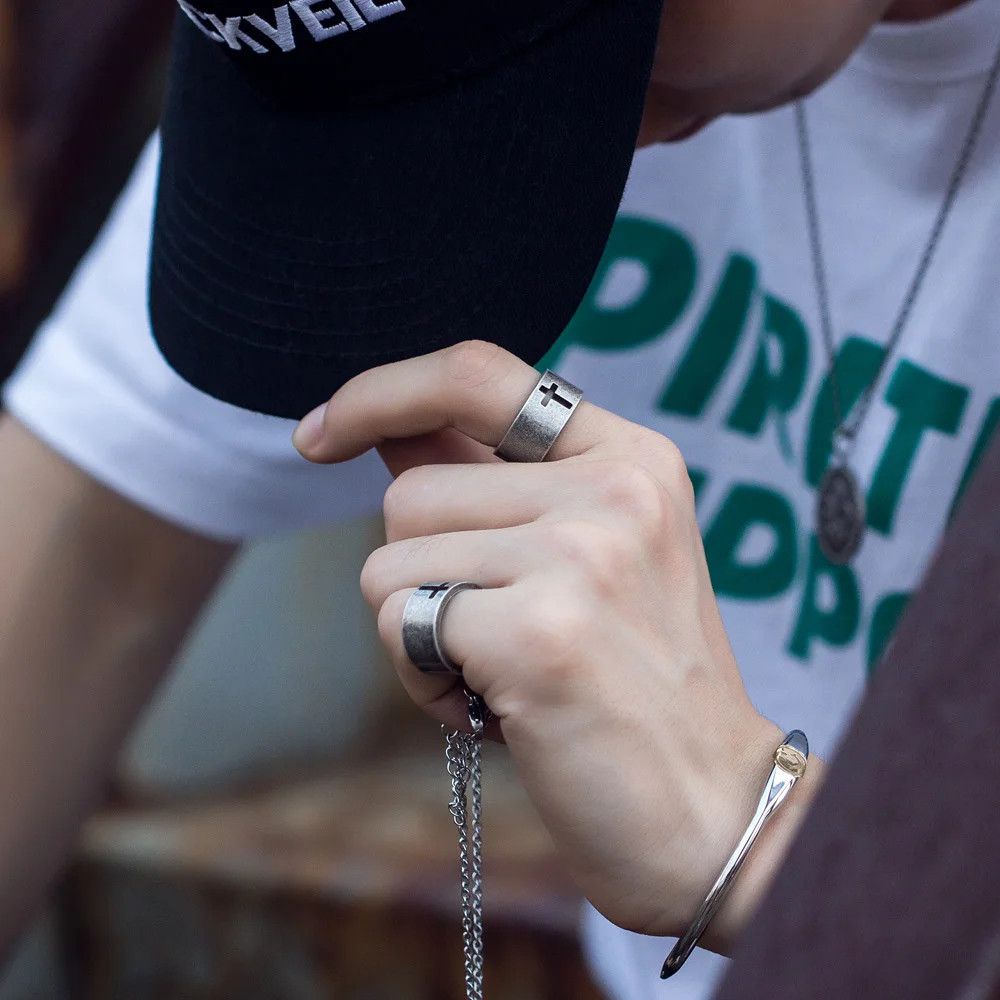 Jewelry Christian Cross Ring Jewelry Streetwear Fashion Gift Size ONE SIZE - 7 Thumbnail