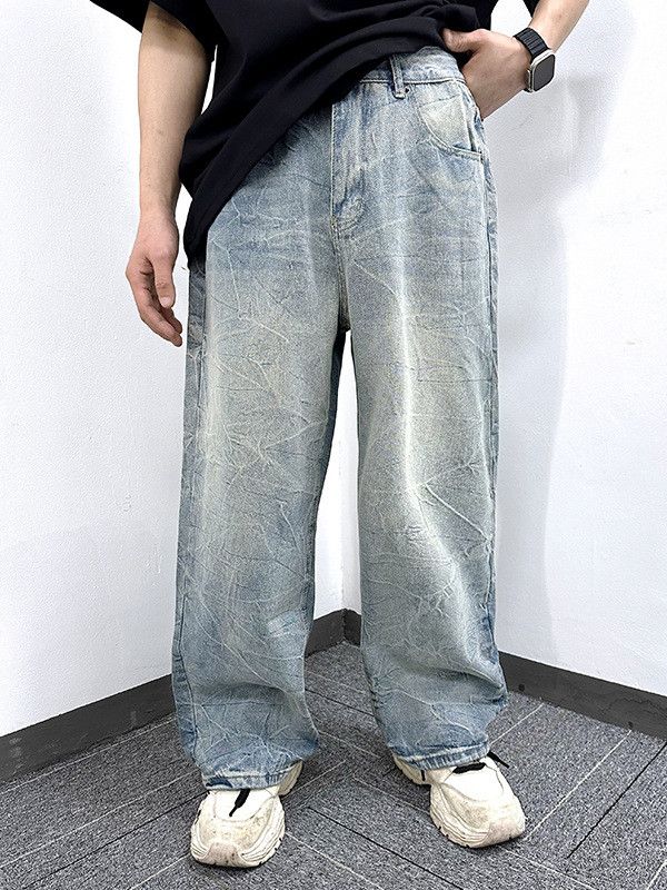 Jean Retro washed distressed lightning casual jeans Size US 32 / EU 48 - 1 Thumbnail