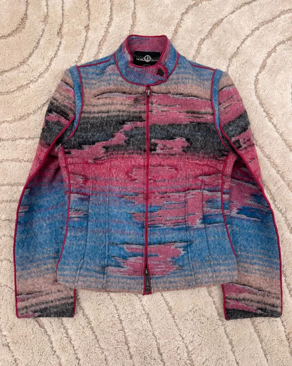 Giorgio Armani × Vintage AW2018 Giorgio Armani Sunrise Mirage Shearling Fur Jacket Size S / US 4 / IT 40 - 2 Thumbnail
