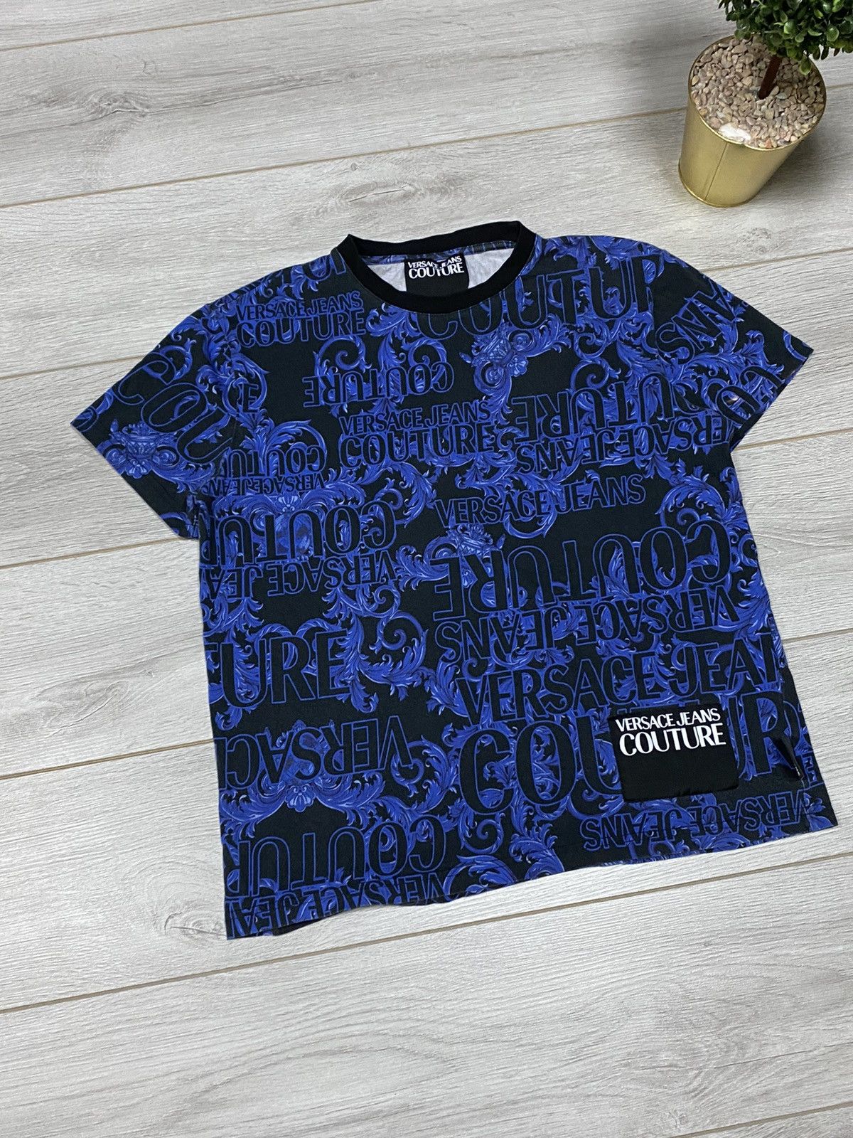 Versace Jeans Couture Versace monogram patterns over print t-shirt Size US L / EU 52-54 / 3 - 4 Thumbnail