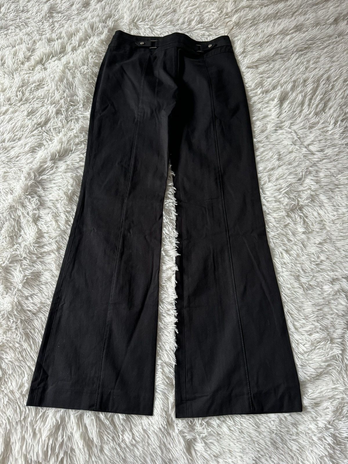 Japanese Brand × Karen Millen Crazy Karen Millen Wide Flare Bootcut Black Goth Pants Size 28" / US 6 / IT 42 - 2 Thumbnail
