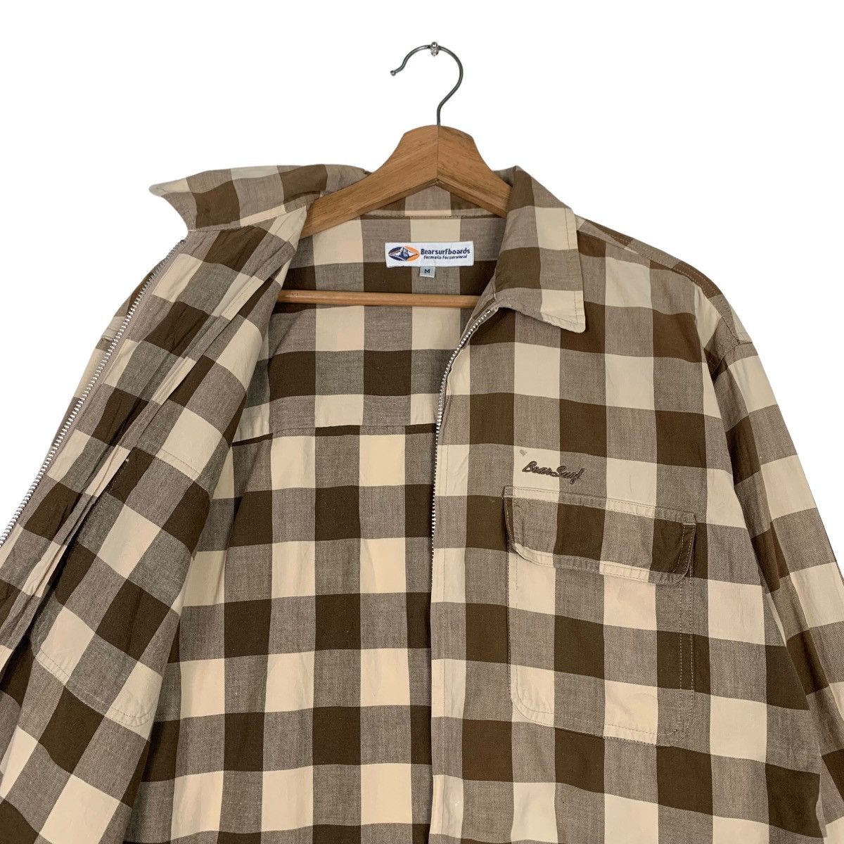 Japanese Brand BEARSURFBOARDS Checked Collared Jacket #0388-C18 Size US M / EU 48-50 / 2 - 10 Thumbnail