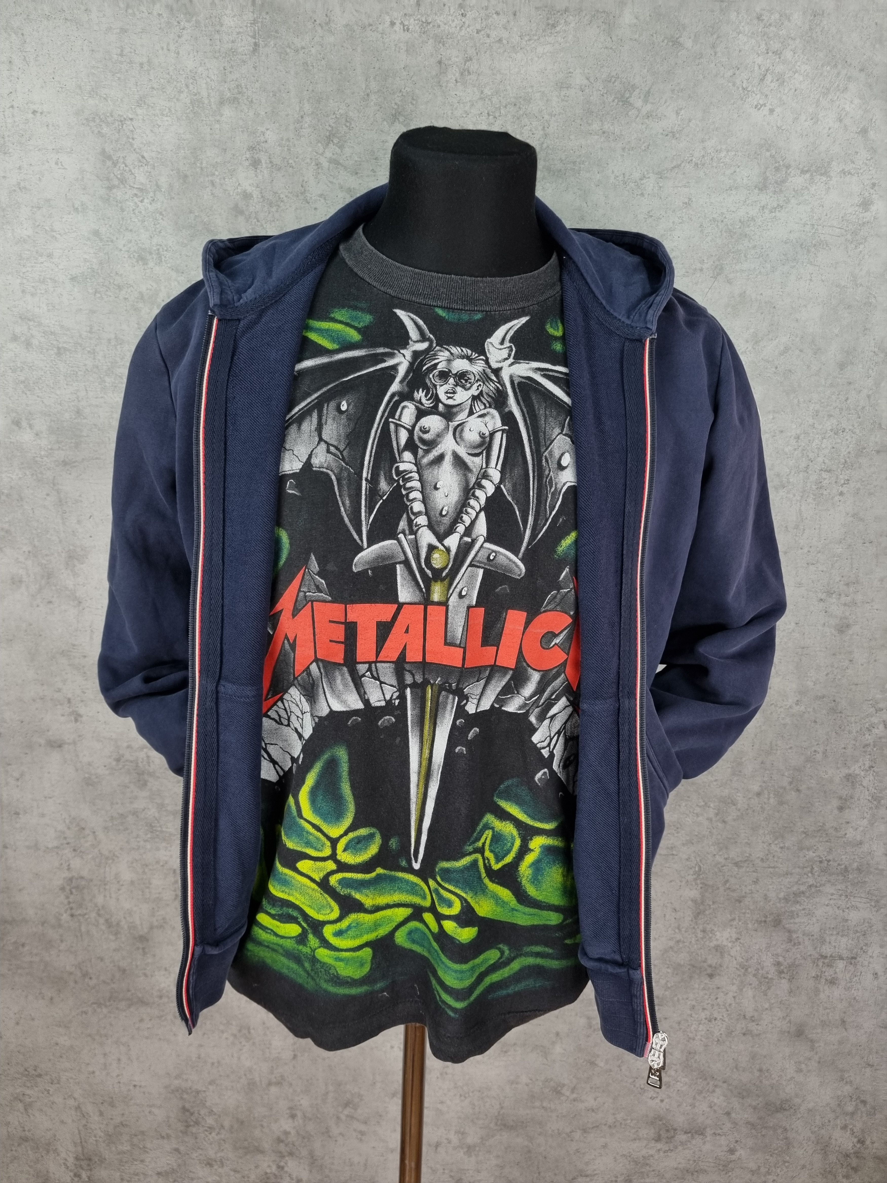 Moncler × Vintage Faded Moncler Knitted Zip Up Hoodie Size US M / EU 48-50 / 2 - 6 Thumbnail