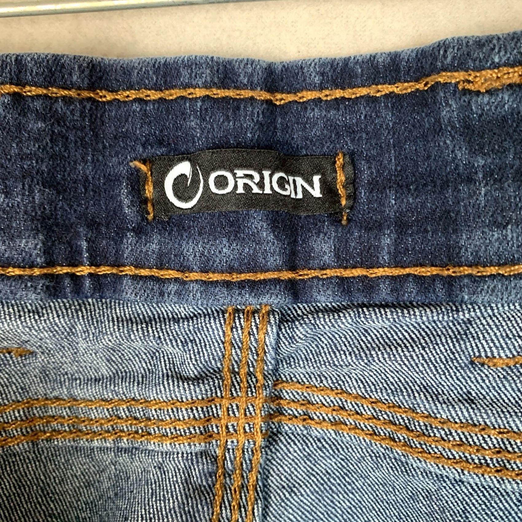 Vintage Origin Jeans Men 36x28 (27) Blue Denim Fighter Fit Delta 68 D68 Made In USA Jeans Men Blue Denim 5-Pocket Zipper Button Vintage No Size US 36 / EU 52 - 5 Thumbnail