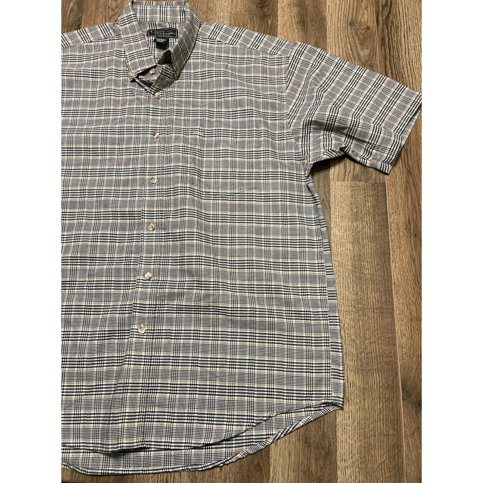 Croft & Barrow Croft & Barrow Shirt Mens Large Black Tan White Plaid Button Up Size US L / EU 52-54 / 3 - 4 Thumbnail