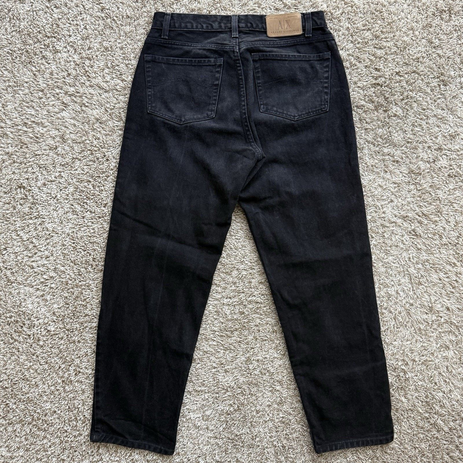 Armani Exchange × Vintage Vintage Armani Made In USA Black Denim Jeans Tapered Pants Size US 30 / EU 46 - 2 Thumbnail