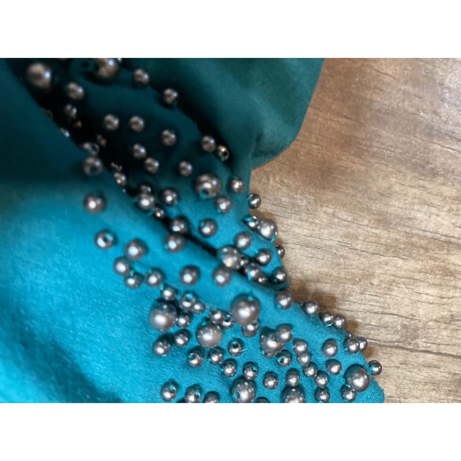 Cotton On Cotton On Top Womens Medium M Blue Teal Blouse Beaded Short Sleeve Shirt Blouse Casual Travel Pattern Striped Size M / US 6-8 / IT 42-44 - 5 Thumbnail