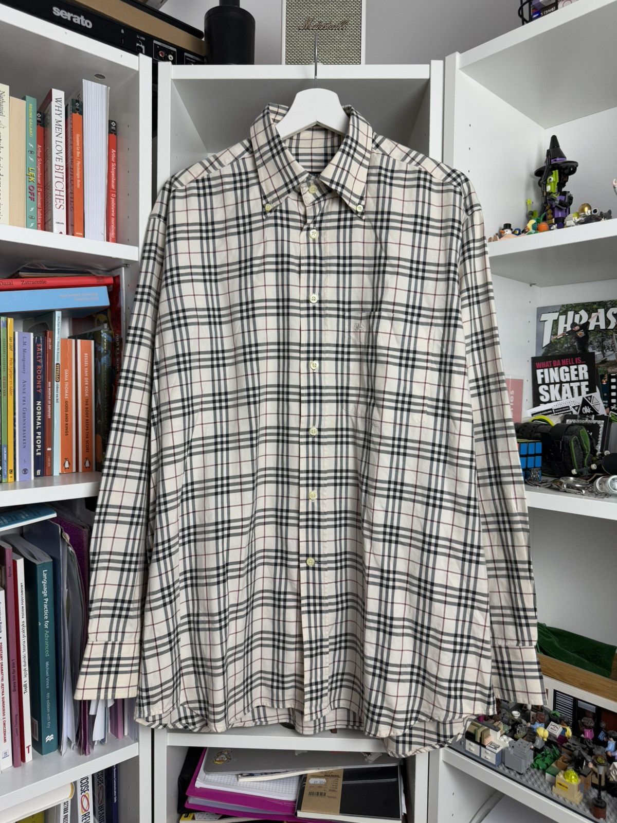 Burberry × Designer × Vintage Vintage y2k Burberry Nova Check longsleeve shirt XL old money Size US XL / EU 56 / 4 - 1 Thumbnail