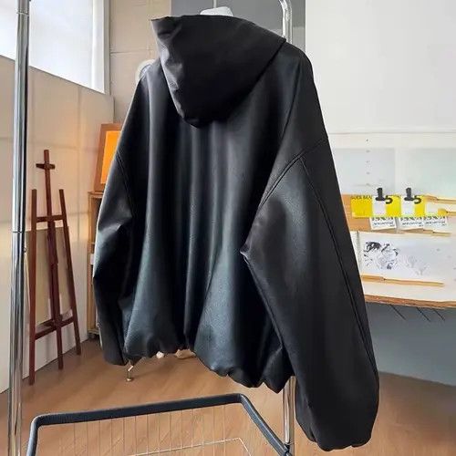 VIBE Avant Garde Loose Zipper PU Leather Oversized Jacket Size US XL / EU 56 / 4 - 7 Thumbnail