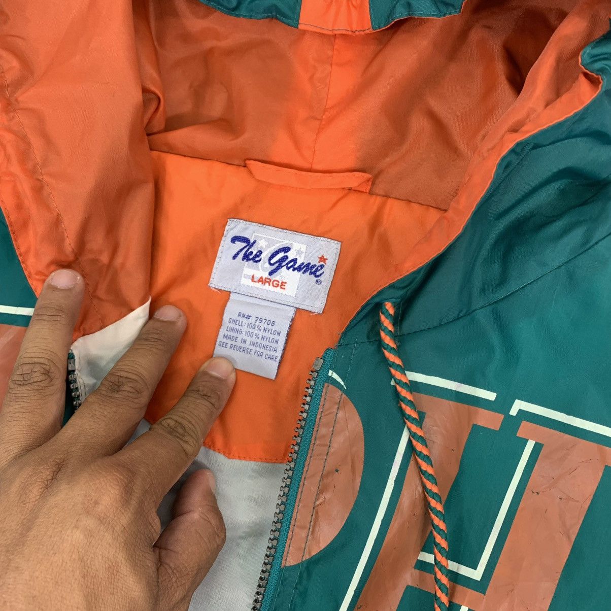 NFL × Vintage VINTAGE 90s MIAMI DOLPHIN THE GAMES NFL LIGHT HOODIE JACKET Size US L / EU 52-54 / 3 - 11 Thumbnail