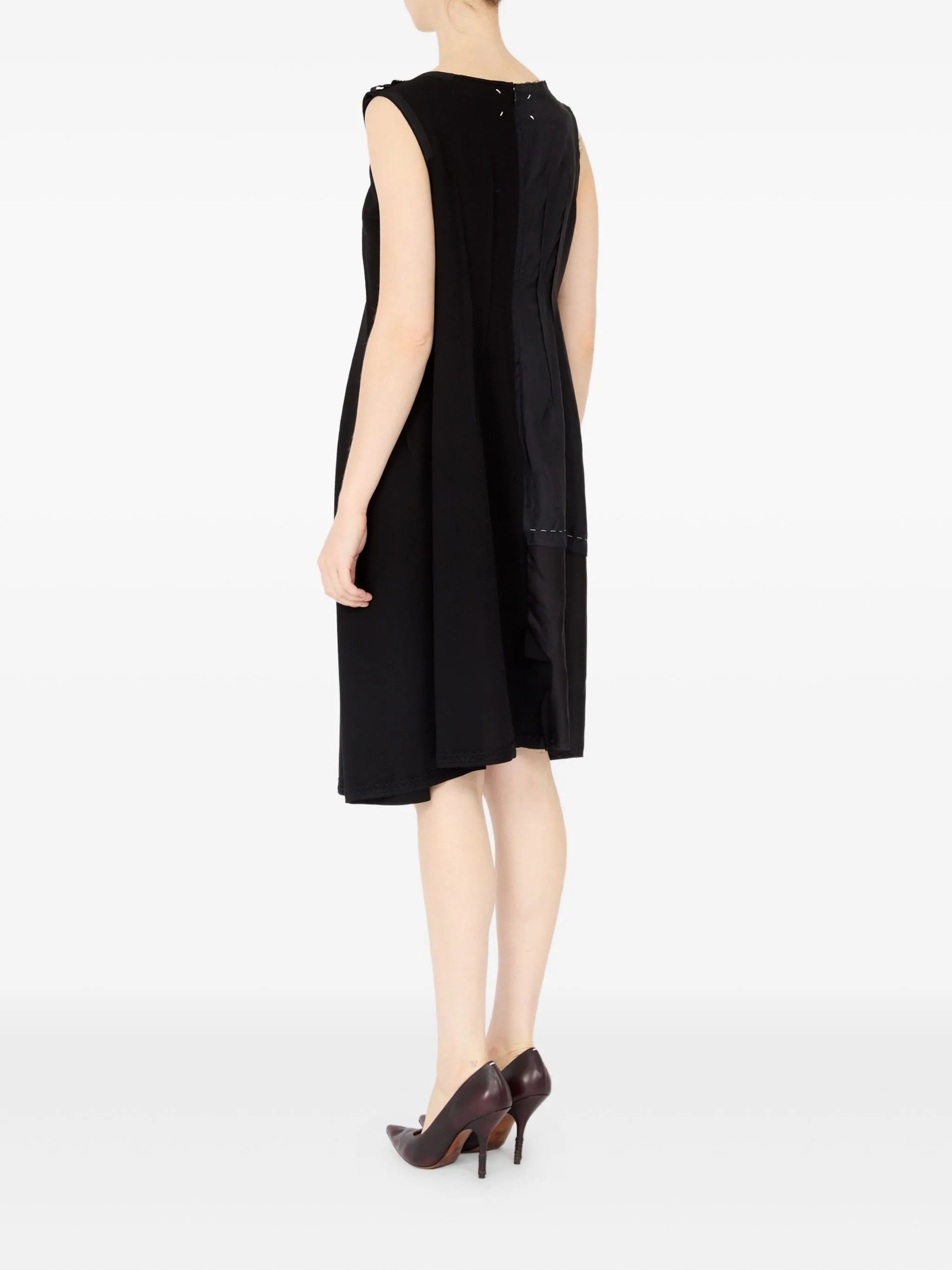 Maison Margiela o1w1db10526 Virgin Wool Midi Dress in Black Size S / US 4 / IT 40 - 4 Thumbnail