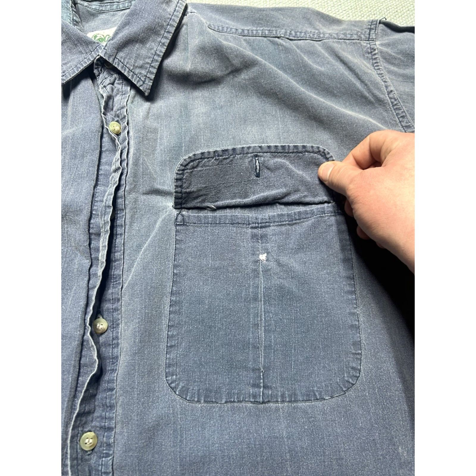 Vintage Gander Mountain Long Sleeve Button-Up Shirt Lightweight Cotton Blue Outdoor XL Tall Mens Size US XL / EU 56 / 4 - 3 Thumbnail