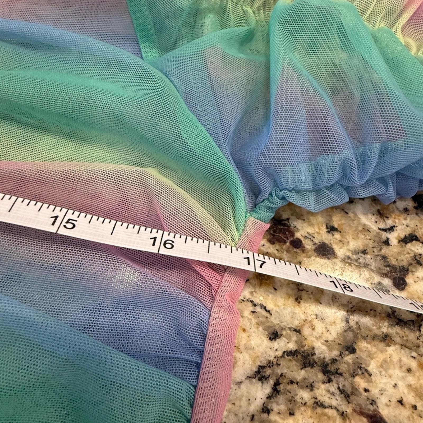 Other Davi & Dani pastel rainbow striped sheer ruched top SZ M Size M / US 6-8 / IT 42-44 - 8 Thumbnail