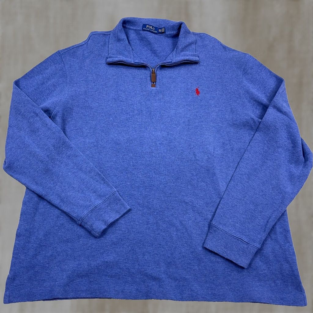 Polo Ralph Lauren Polo Ralph Lauren Men 2XL Blue Pullover 1/4 Zip Sweatshirt Size US XXL / EU 58 / 5 - 1 Thumbnail