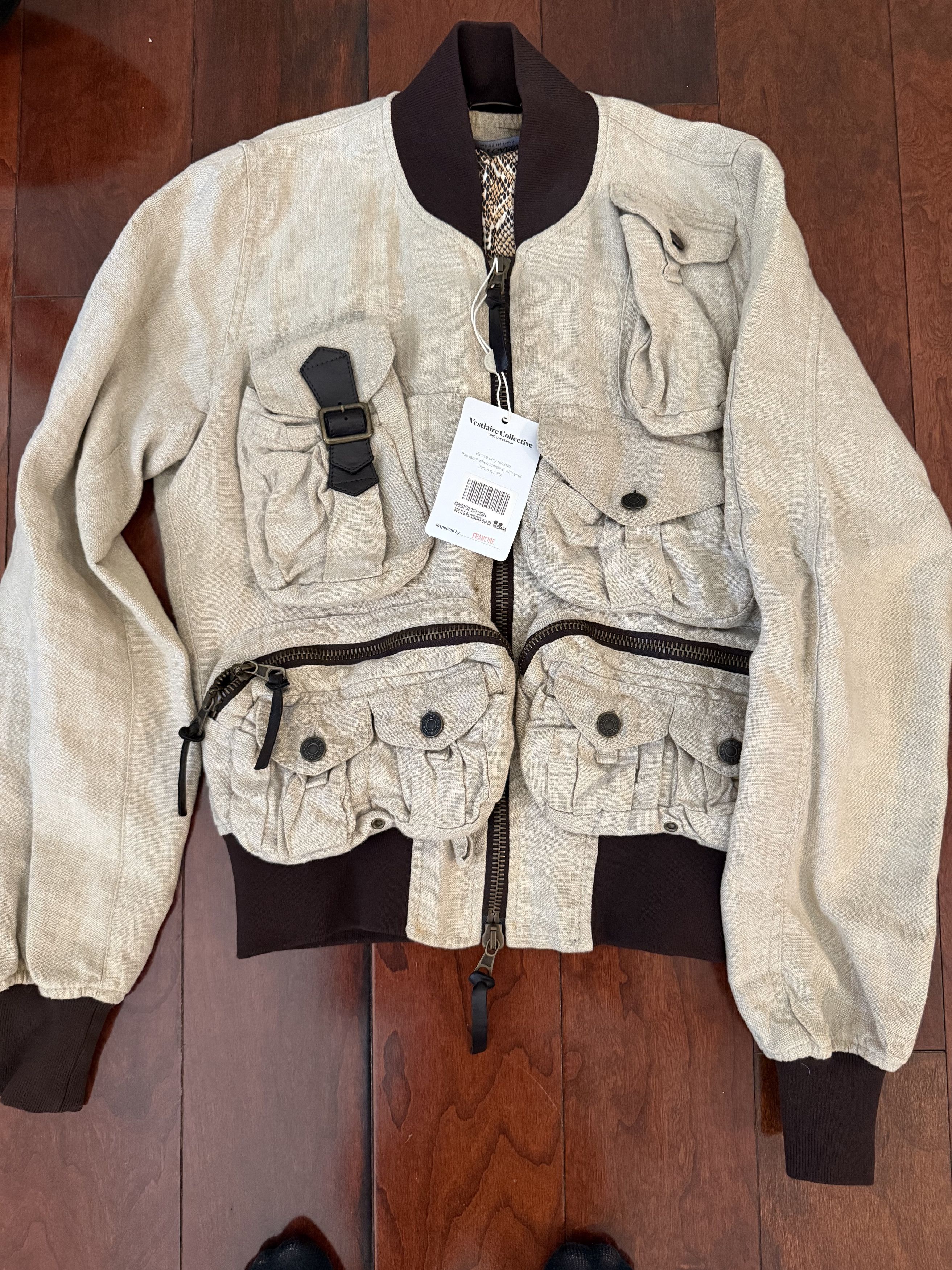 Dolce & Gabbana SS2003 Dolce & Gabbana Cargo Hunter Linen Jacket Size XS / US 0-2 / IT 36-38 - 1 Thumbnail